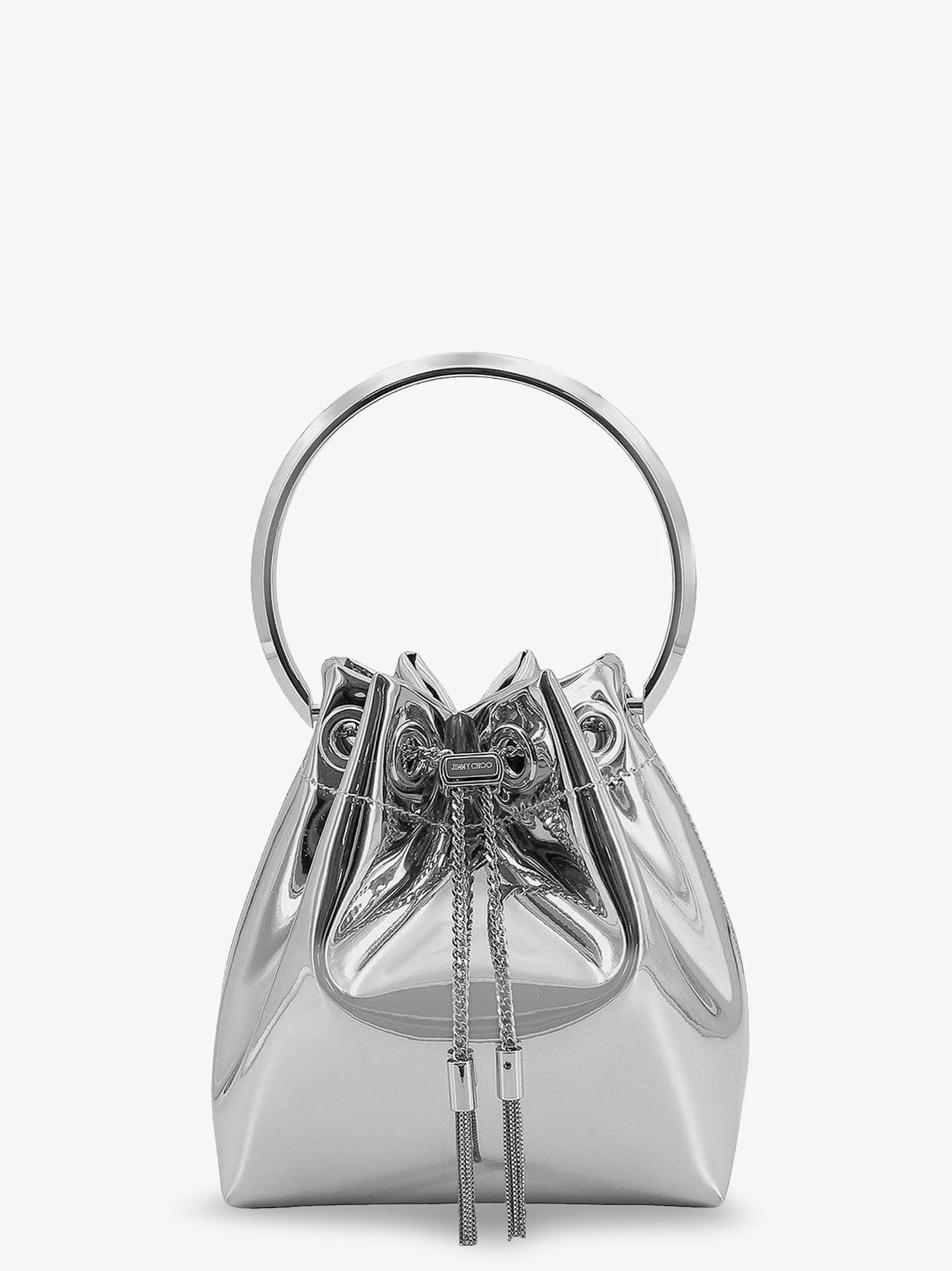 Bonbon bucket bag in mirrored fabric.webp