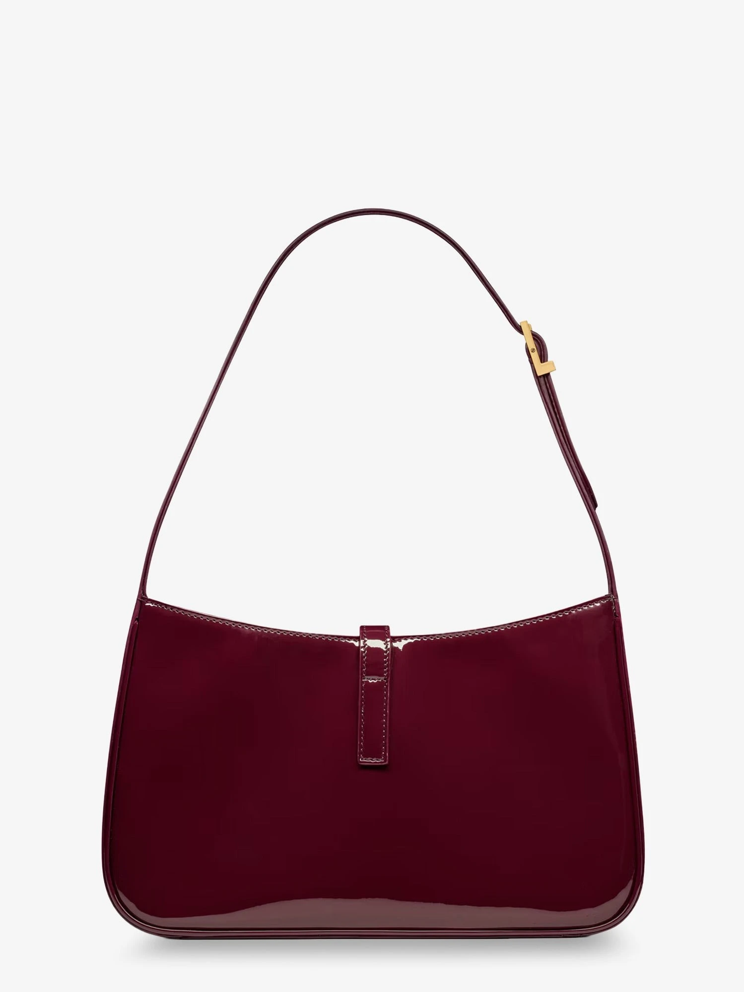 LE 5 À 7 bordeaux patent leather shoulder bag.webp