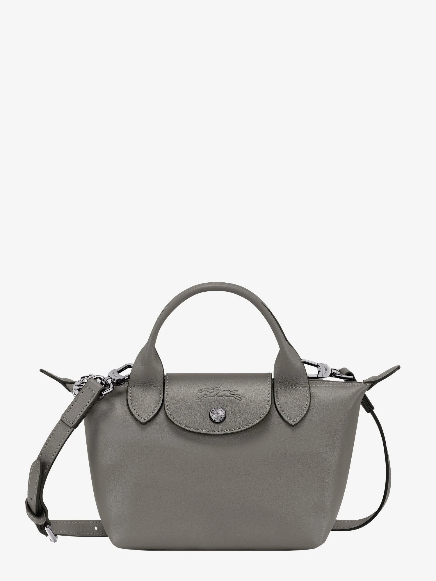 Le Pliage Xtra leather crossbody bag with engraved logo.webp