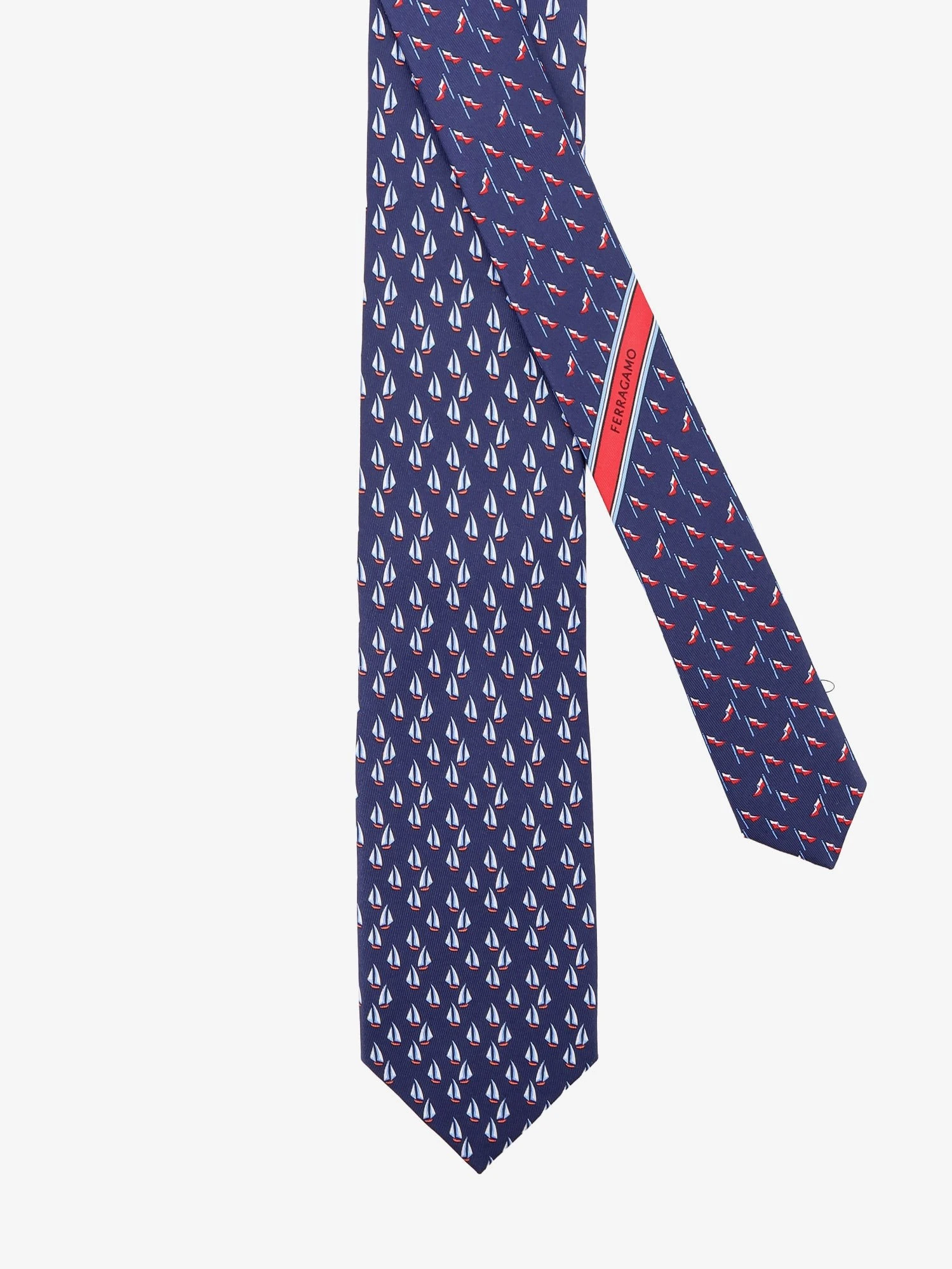 Catamarano silk tie with Nautica print.webp