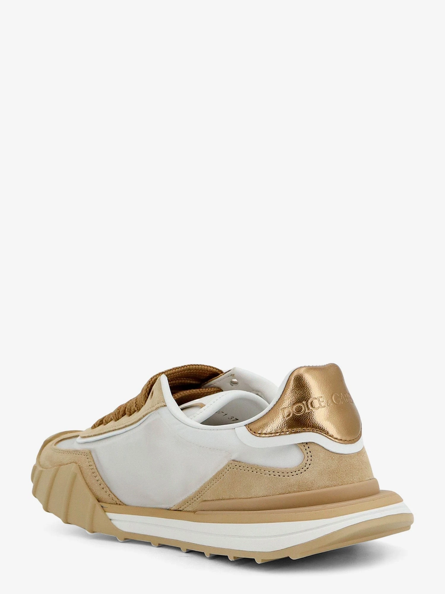 Nylon and suede sneakers with rhinestone DG logo.webp