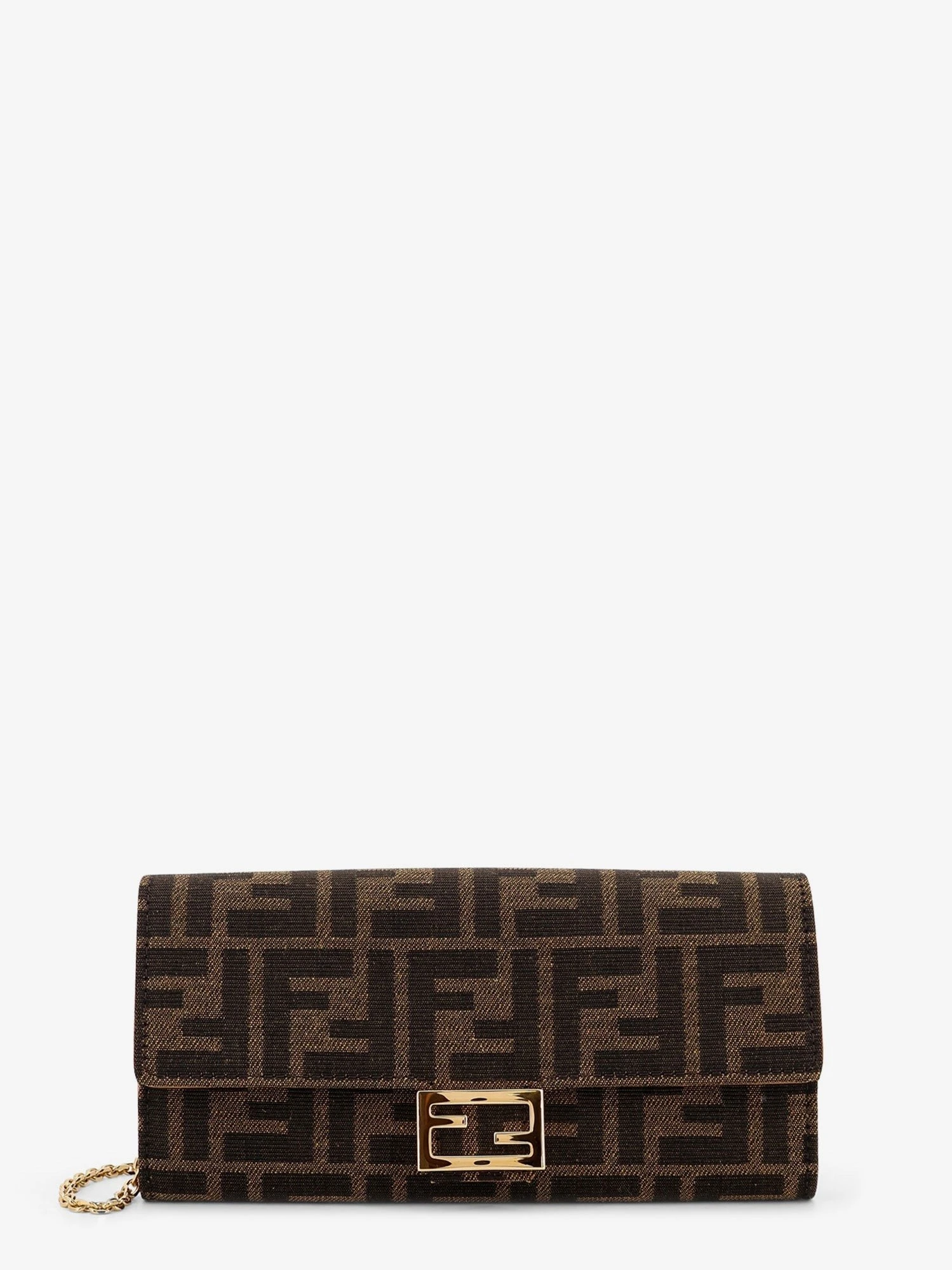 Continental With Chain Baguette FF jacquard fabric crossbody bag.webp