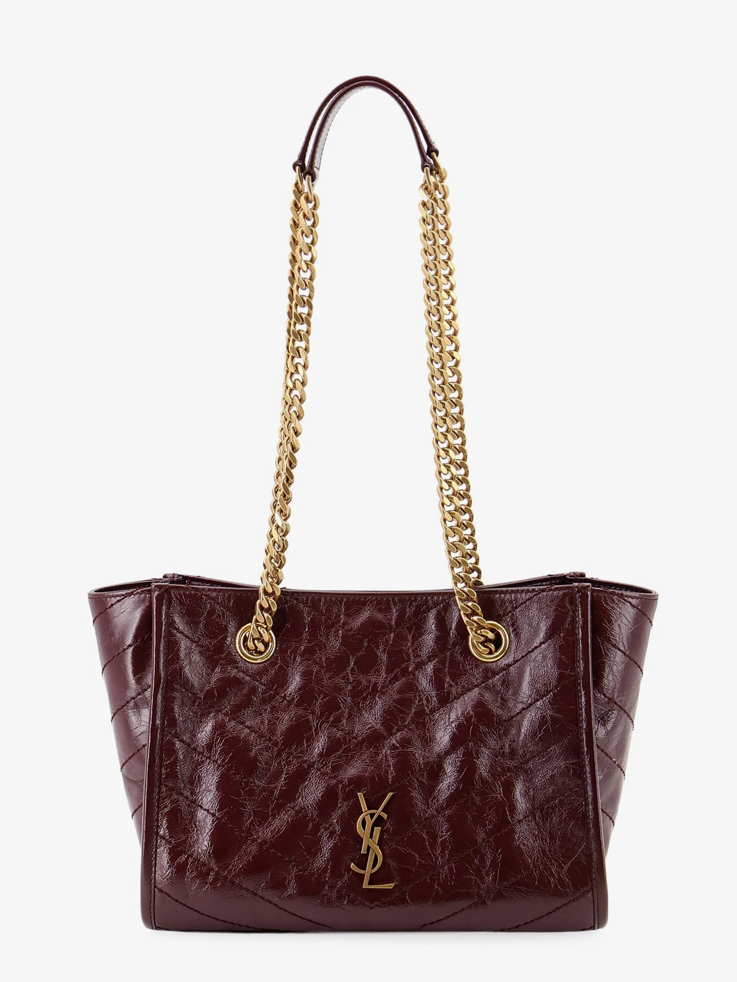 Niki vintage-effect leather shopping bag.webp