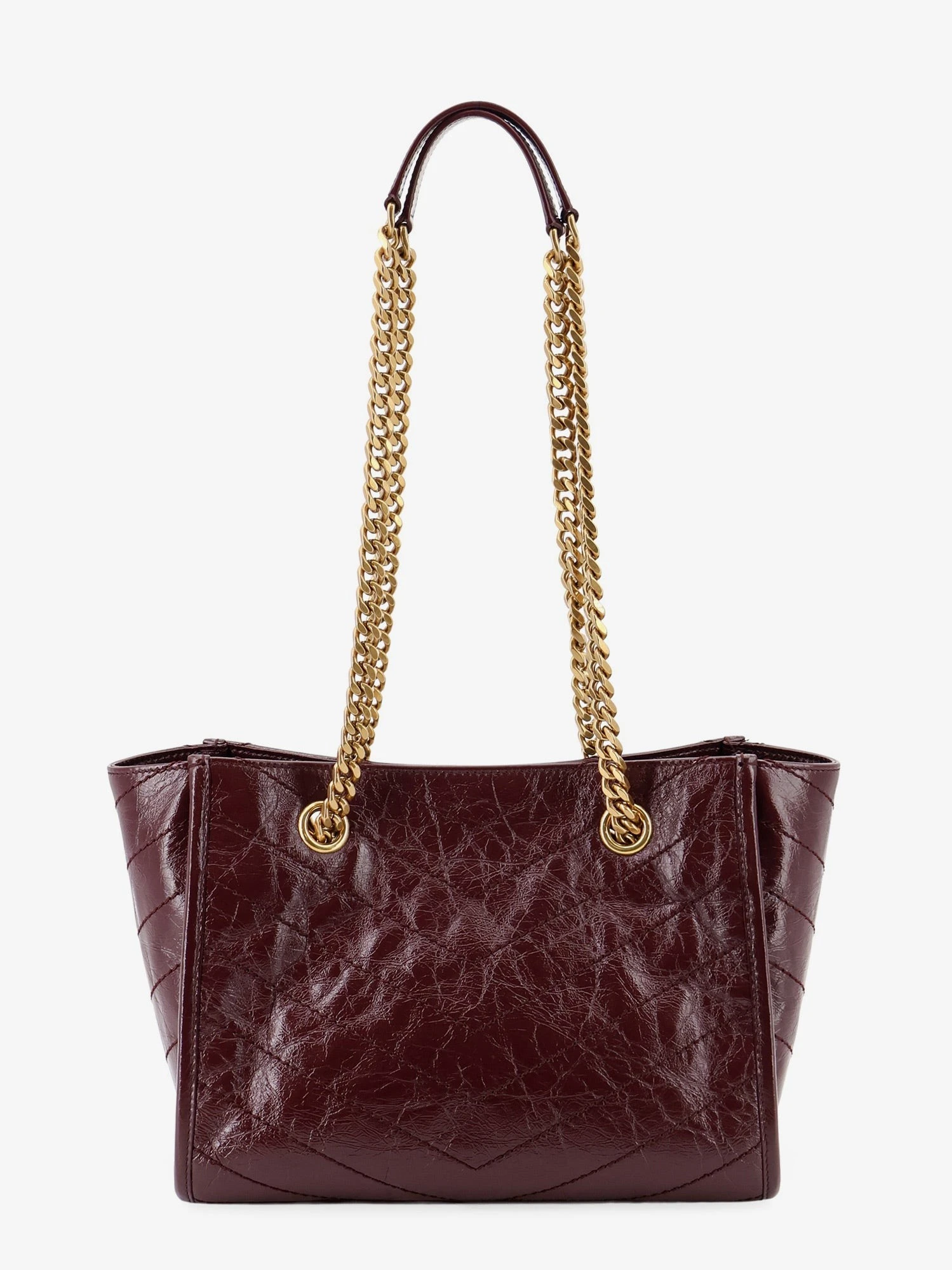 Niki vintage-effect leather shopping bag