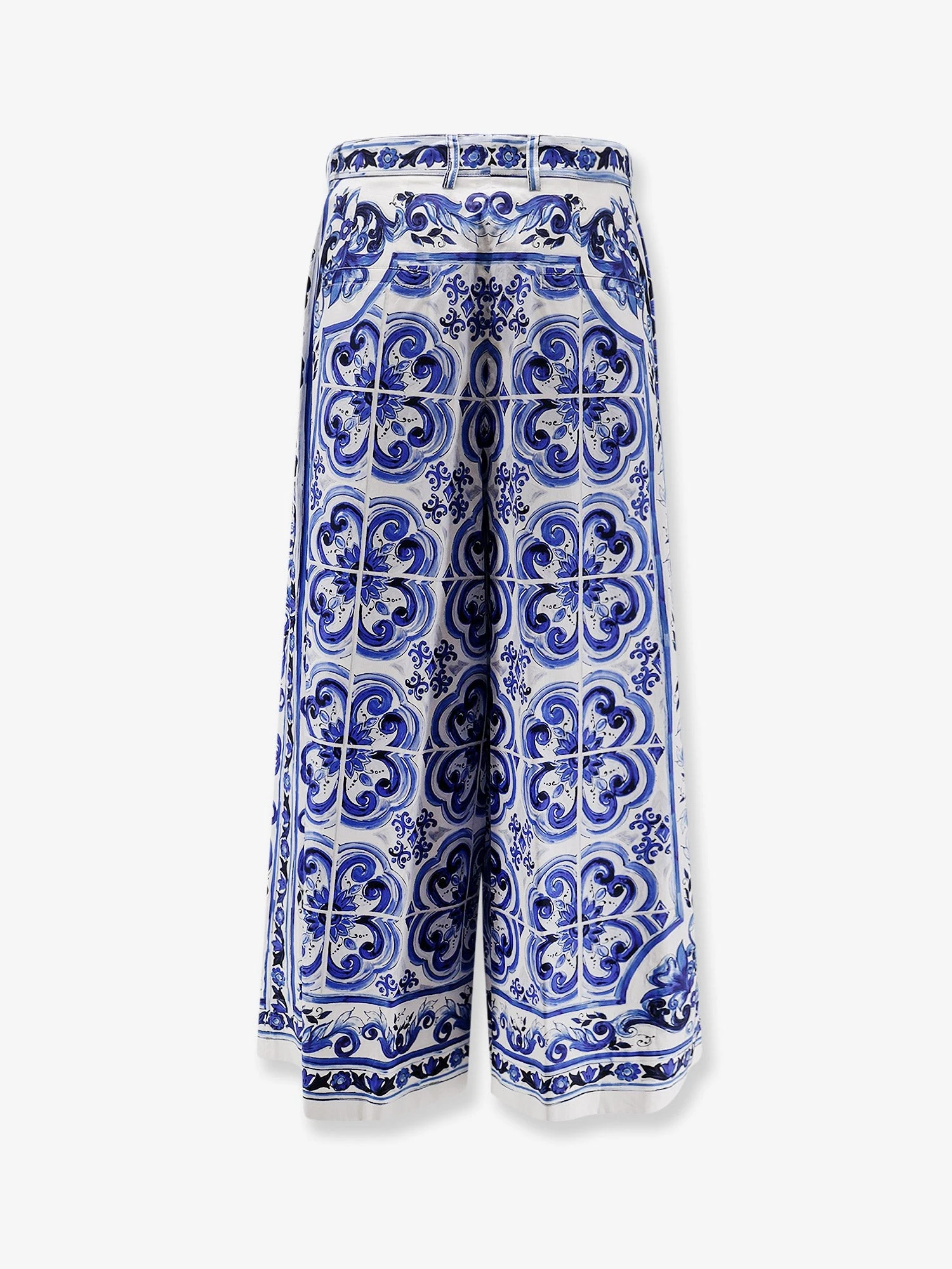 Cotton trousers with Maiolica print.webp