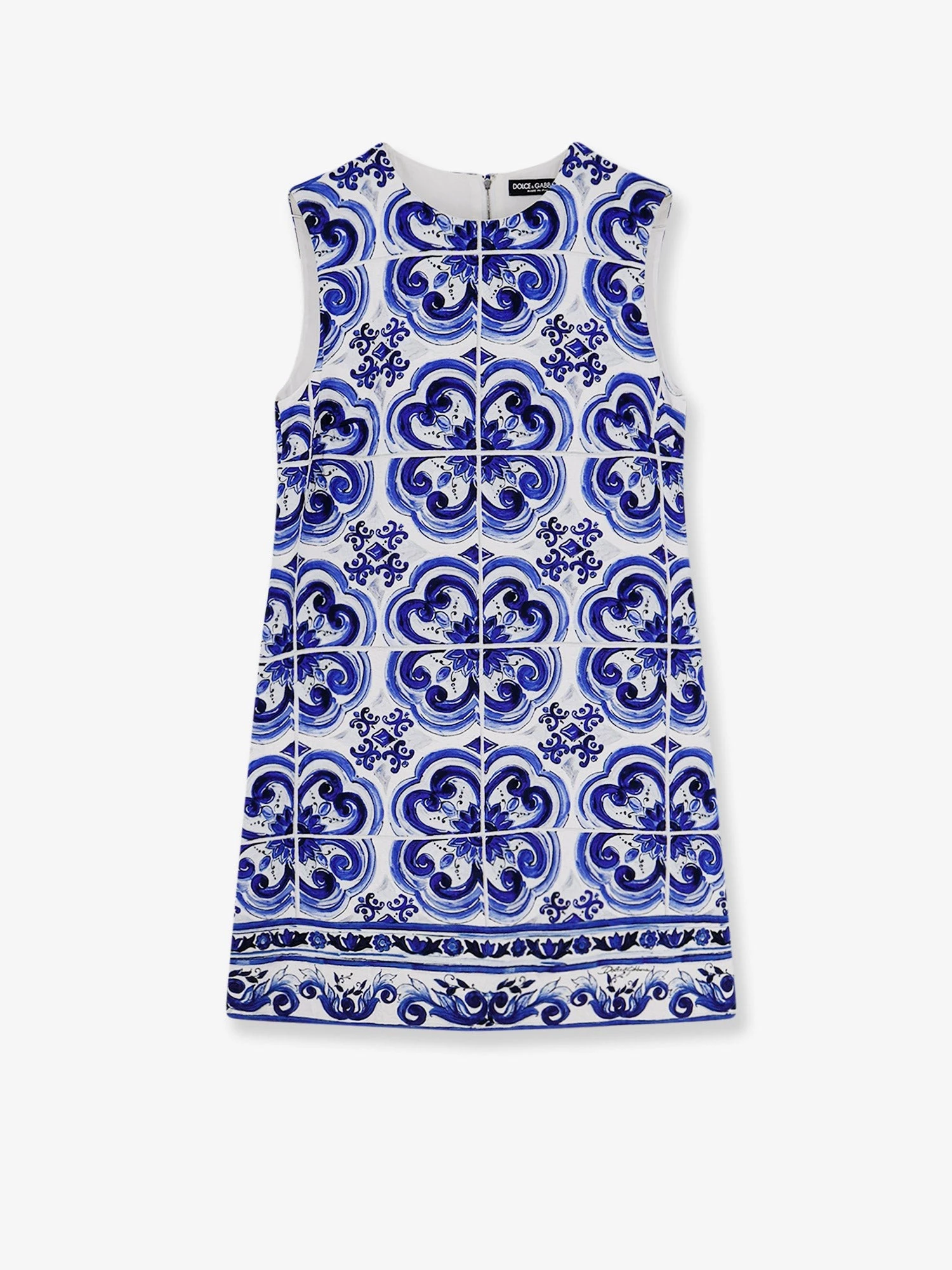 Cotton and viscose dress with Maiolica print.webp