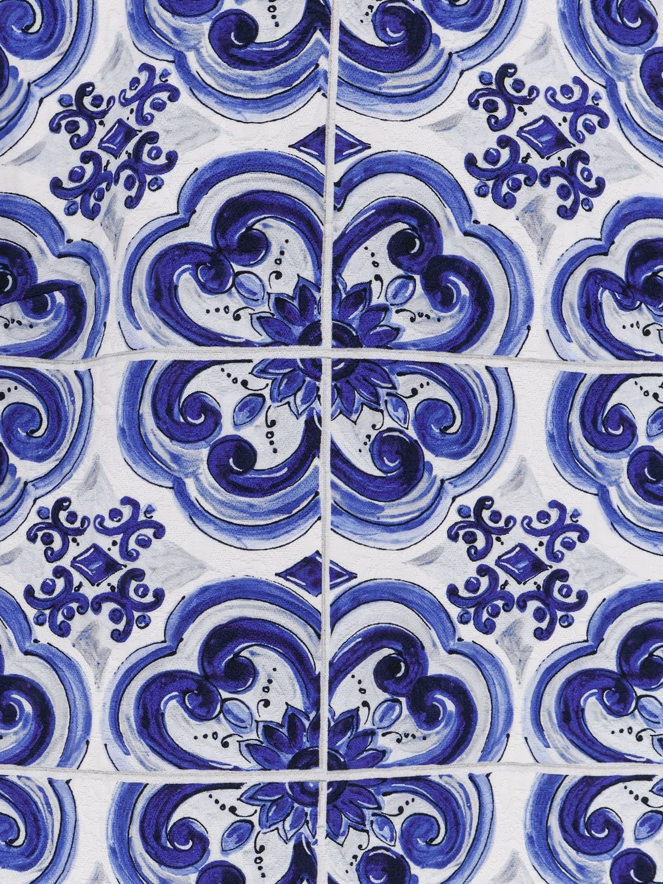 Cotton and viscose dress with Maiolica print.webp