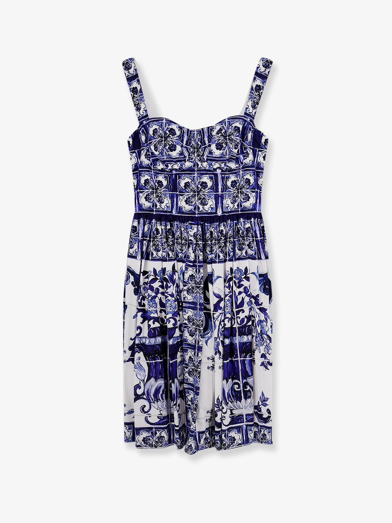 Cotton dress with Maiolica print.webp