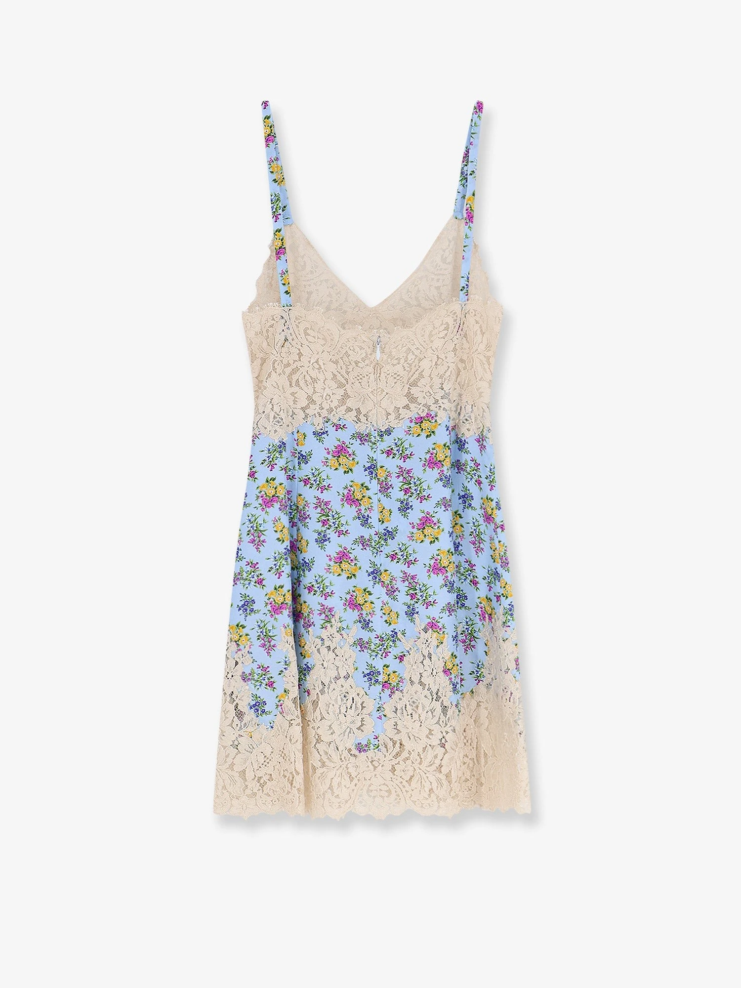 Silk blend dress with a Mazzolini di fiori print.webp