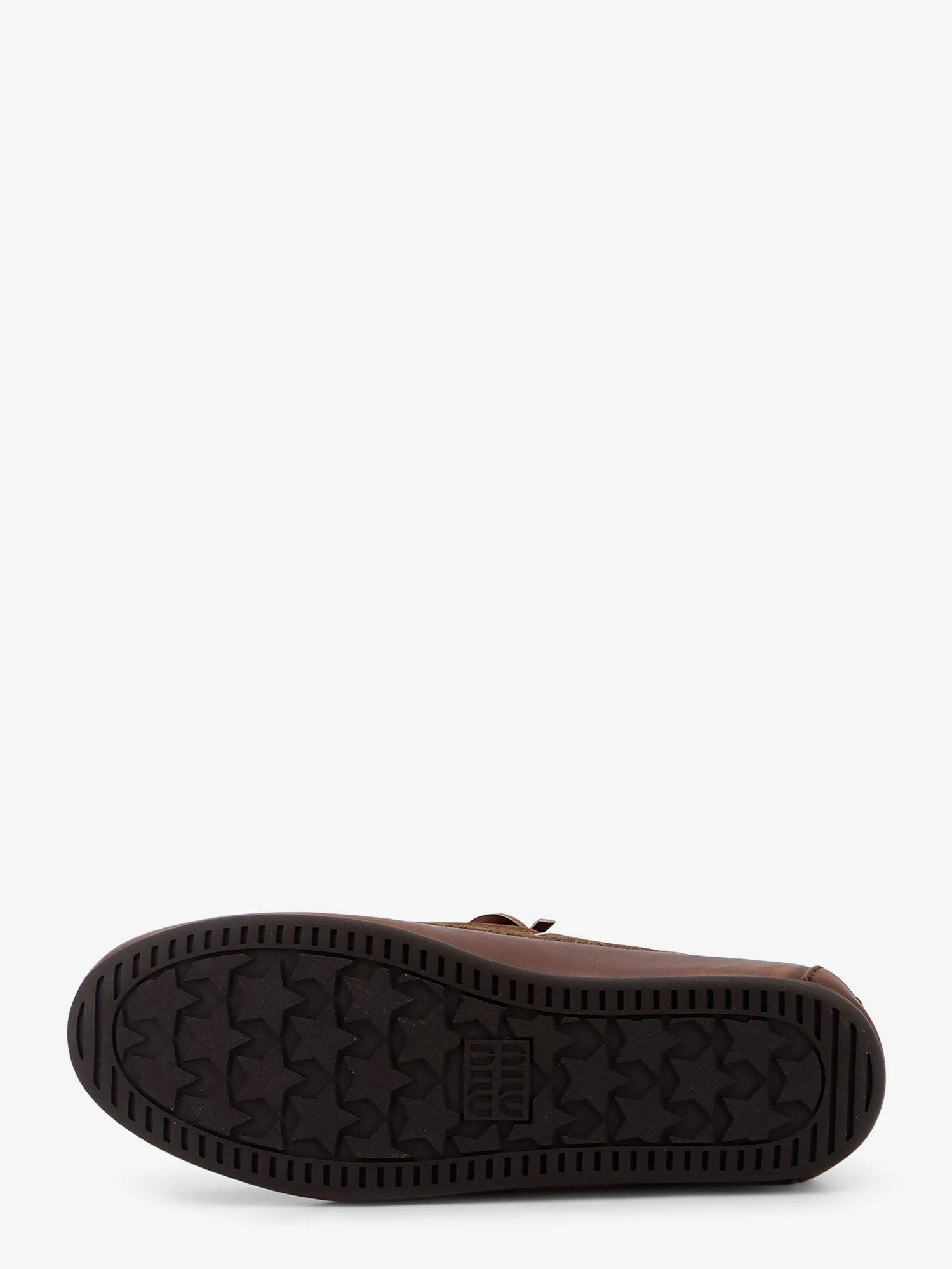 Leather loafers with lettering logo.webp