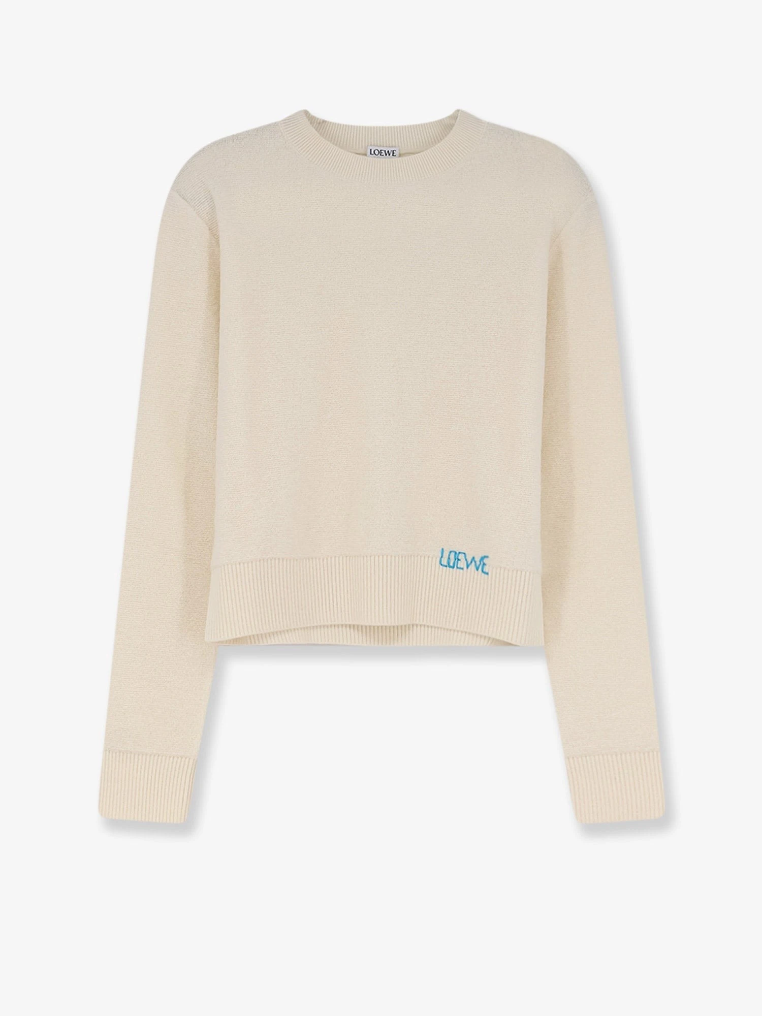 Wool sweater with contrasting embroidered logo on the bottom.webp