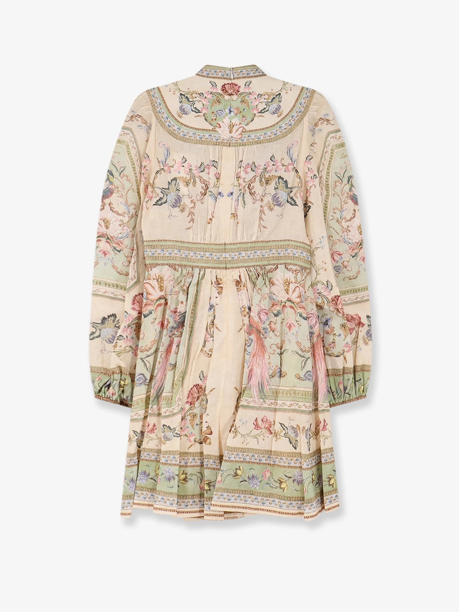 Roselight Plunge Tapestry Print Linen Dress.webp