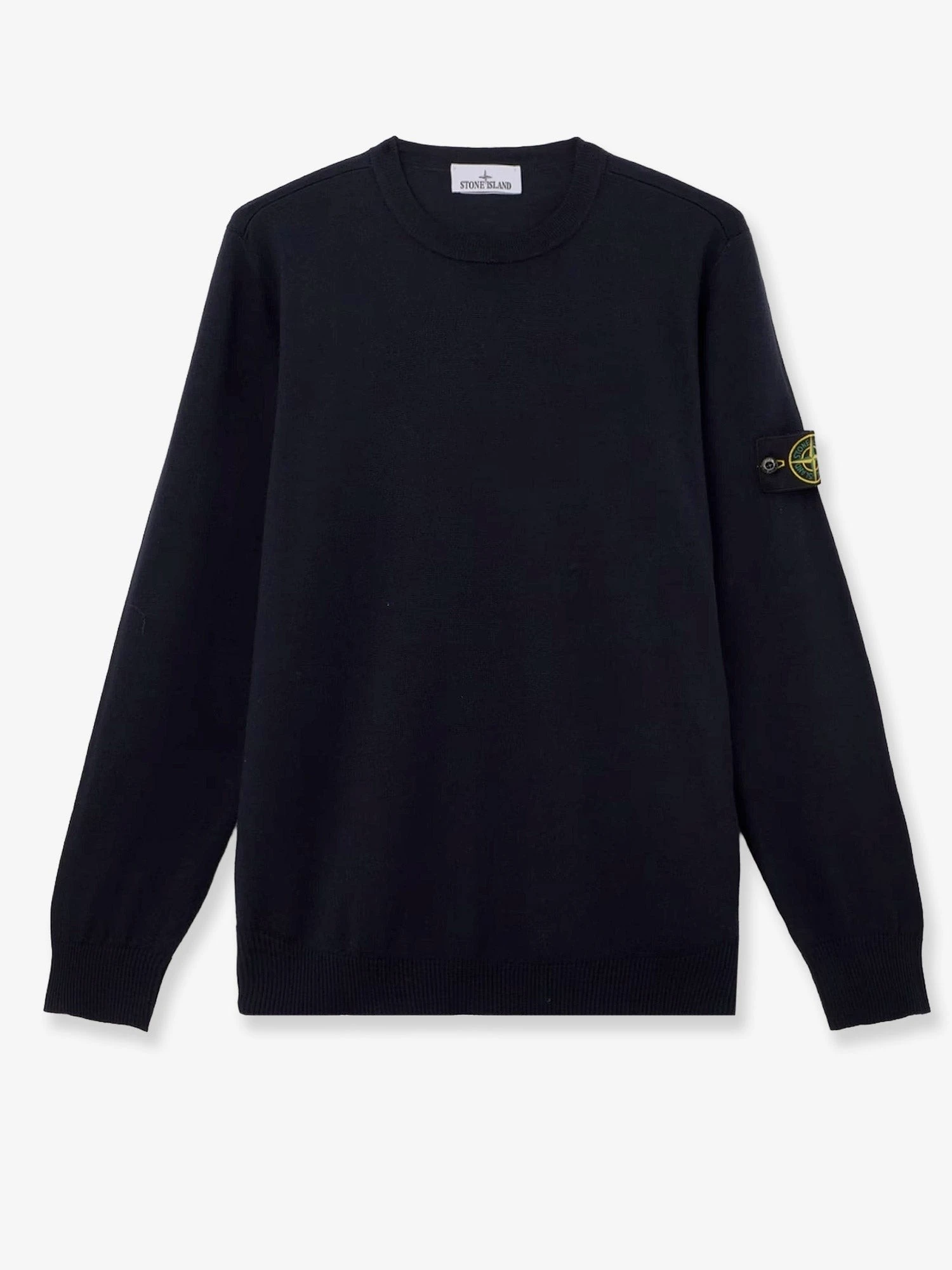 Wool sweater with side logo patch.webp