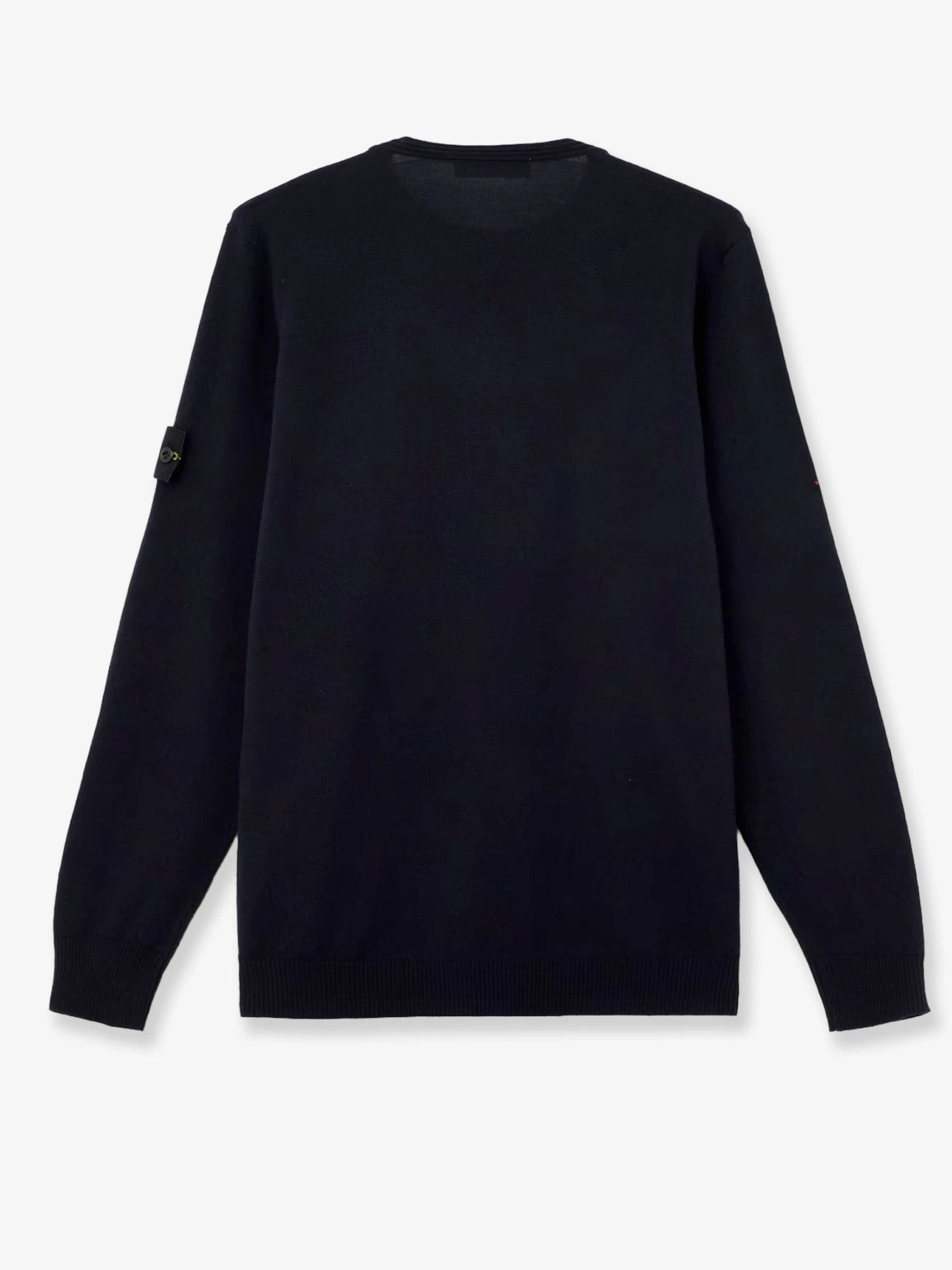 Wool sweater with side logo patch.webp