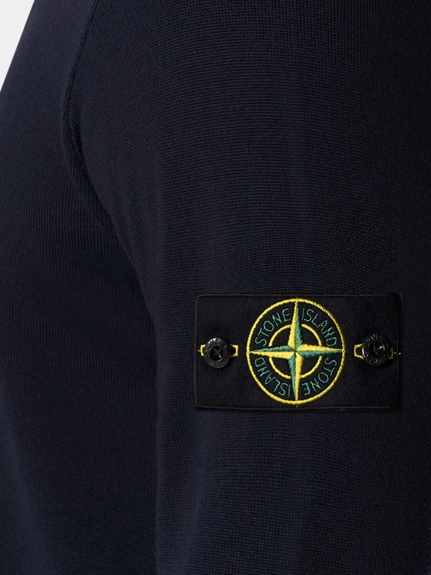 Wool sweater with side logo patch.webp