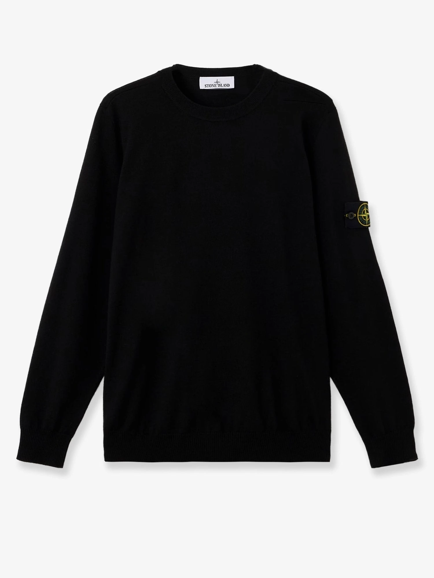 Wool sweater with side logo patch.webp