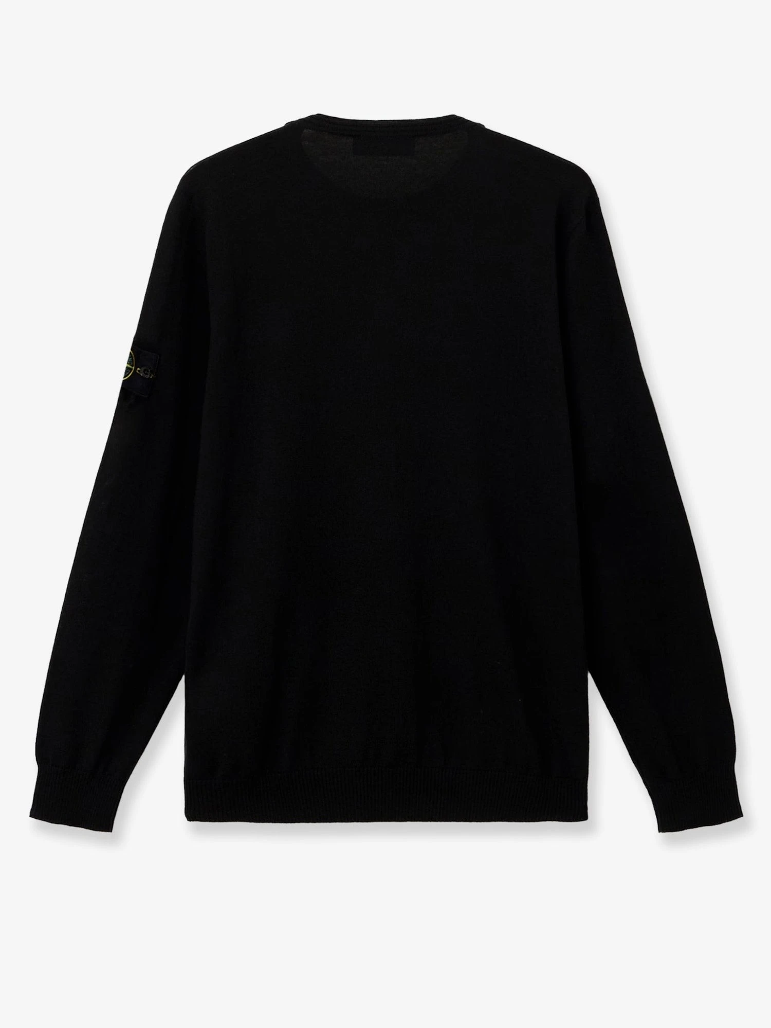 Wool sweater with side logo patch.webp