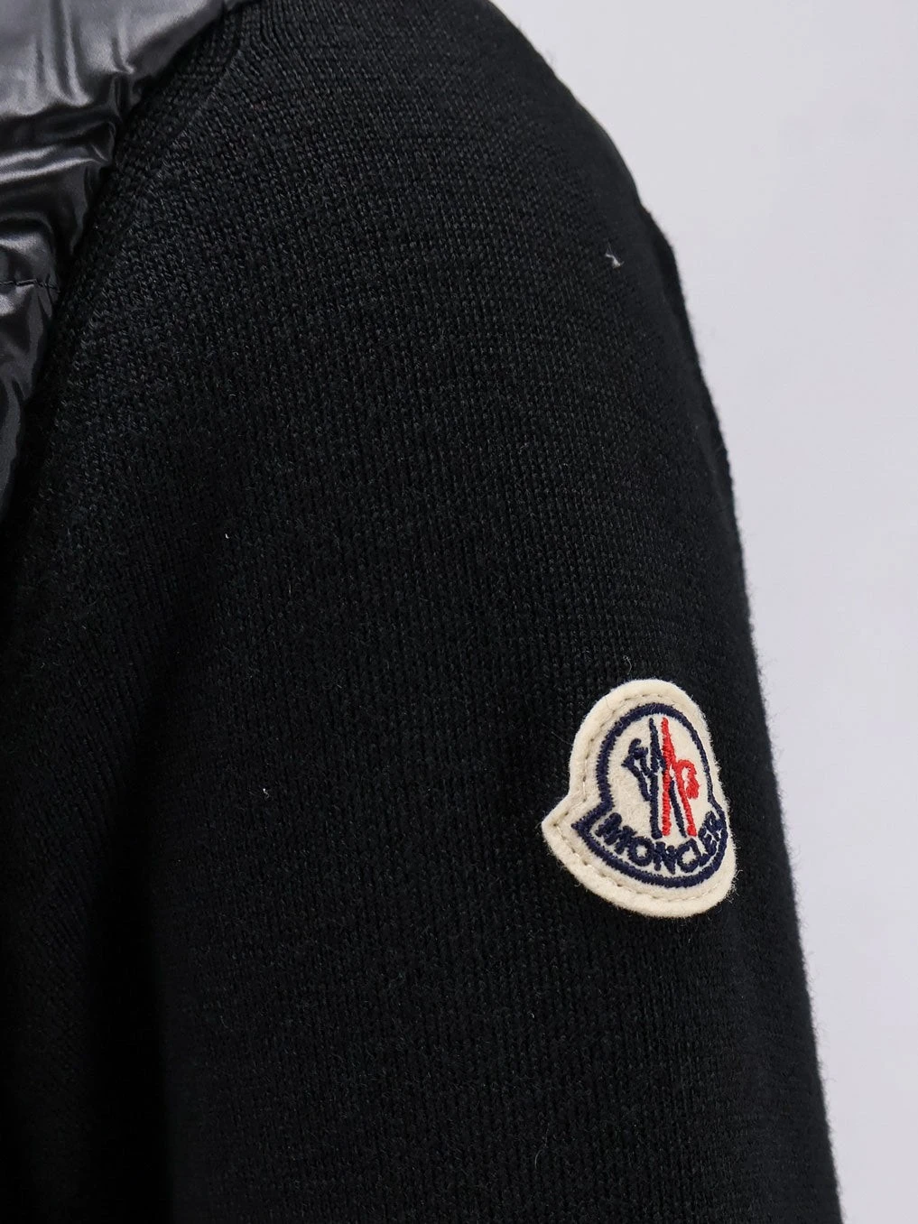 Cardigan/Down Jacket with tricot inserts.webp