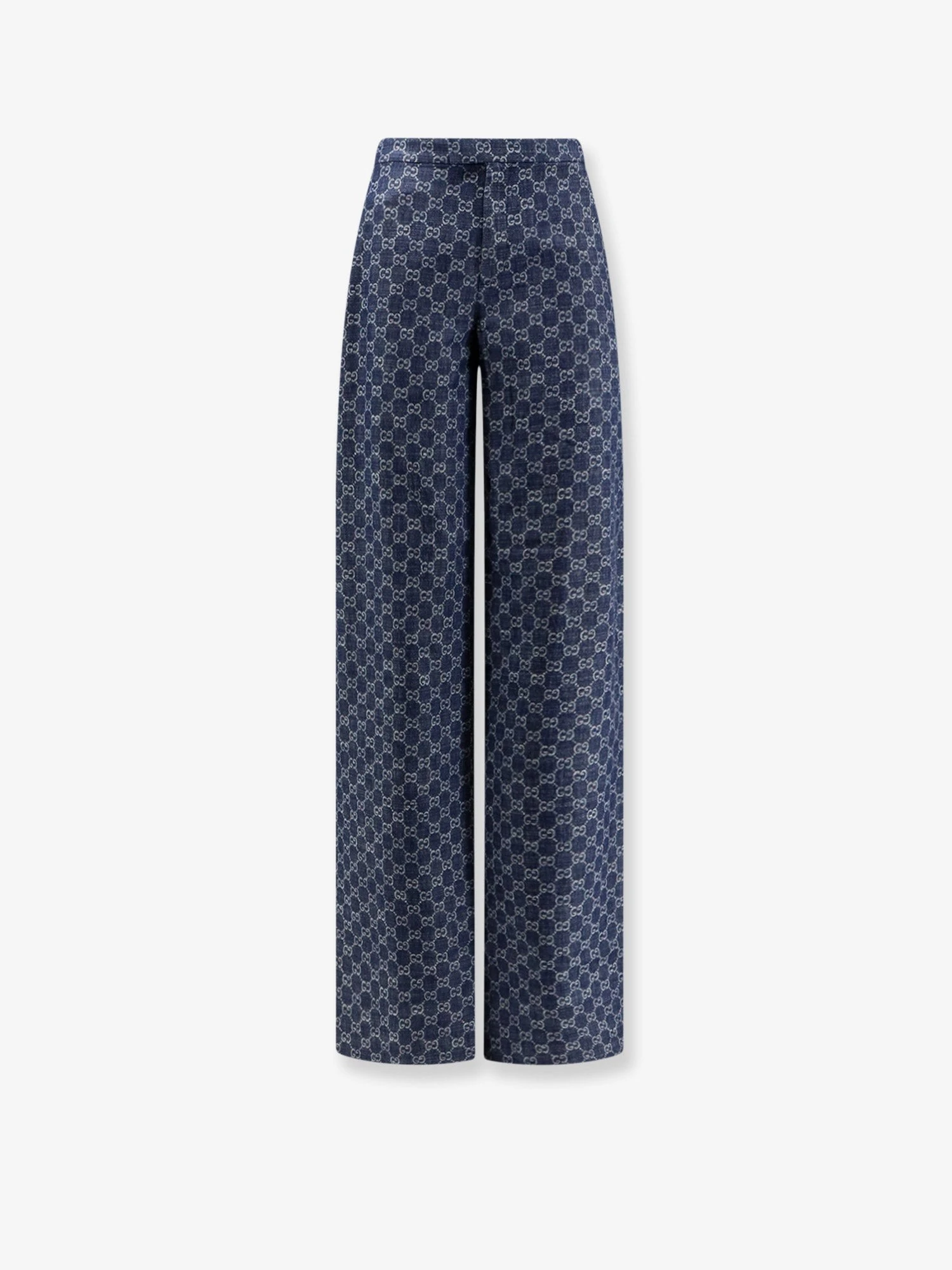 Cotton denim trousers with GG motif.webp