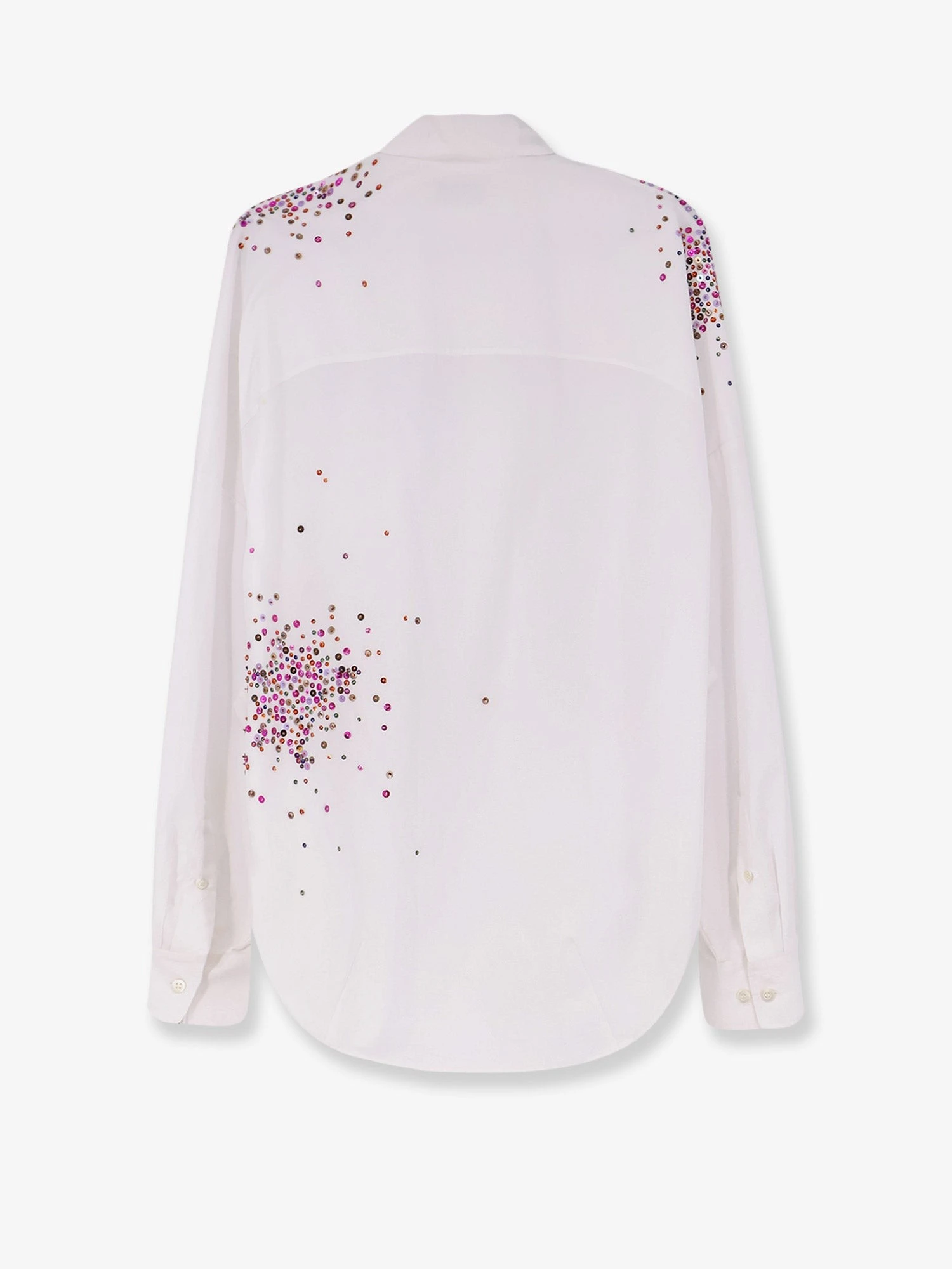Casia cotton shirt with multicolored sequin detail.webp