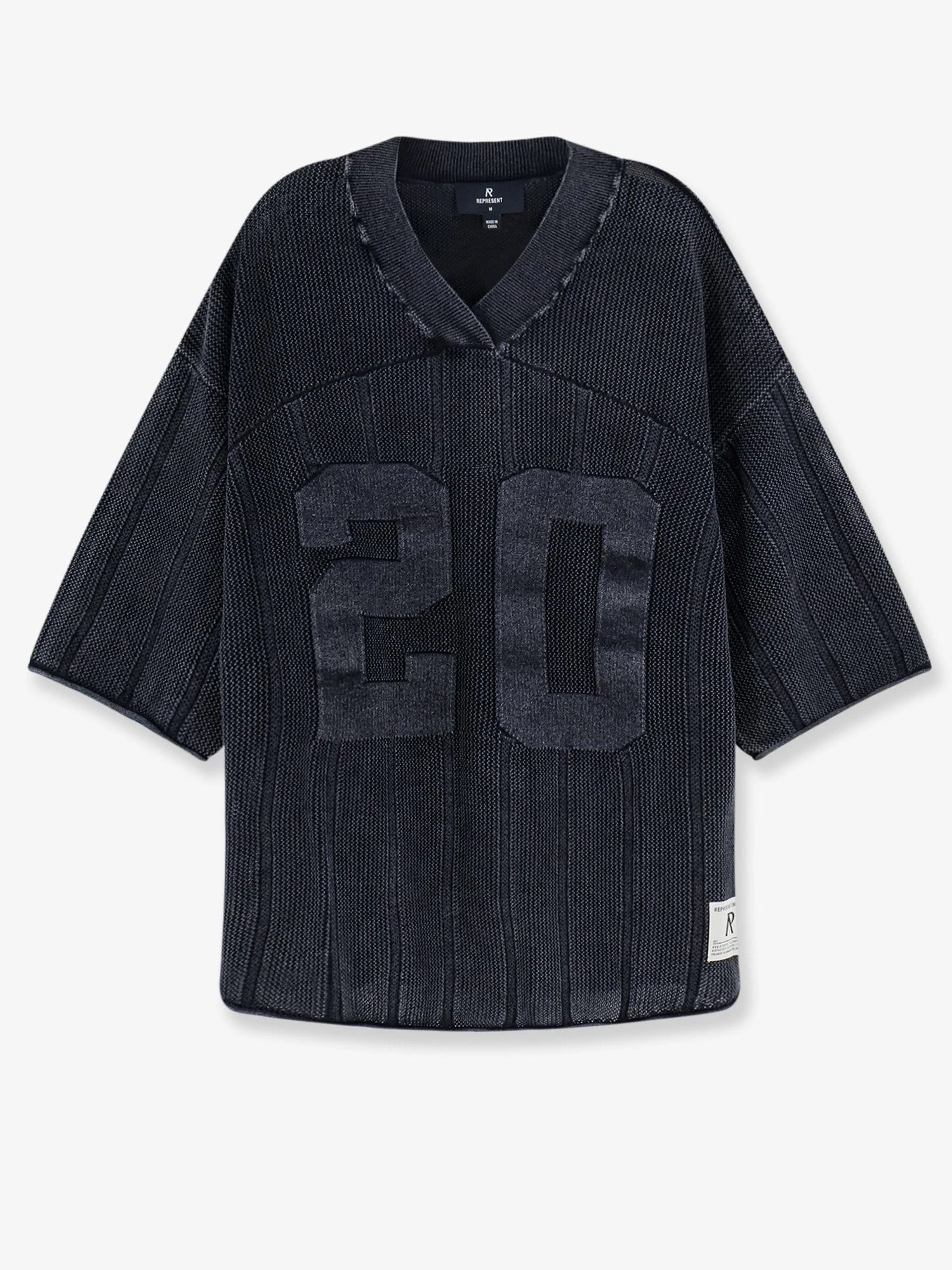 Cotton sweater with logo patch on the bottom