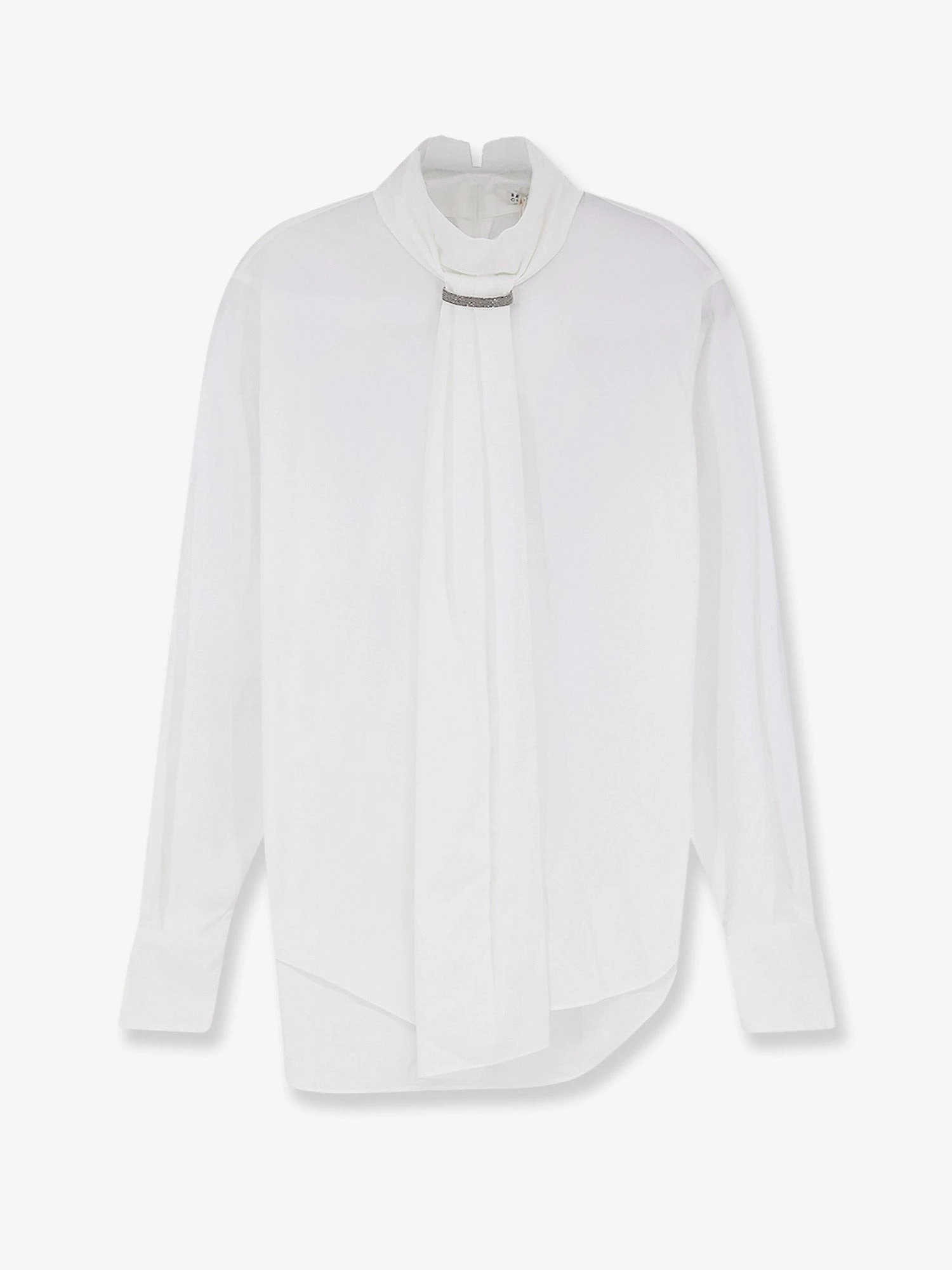 Cotton blend shirt with Monili detail.webp