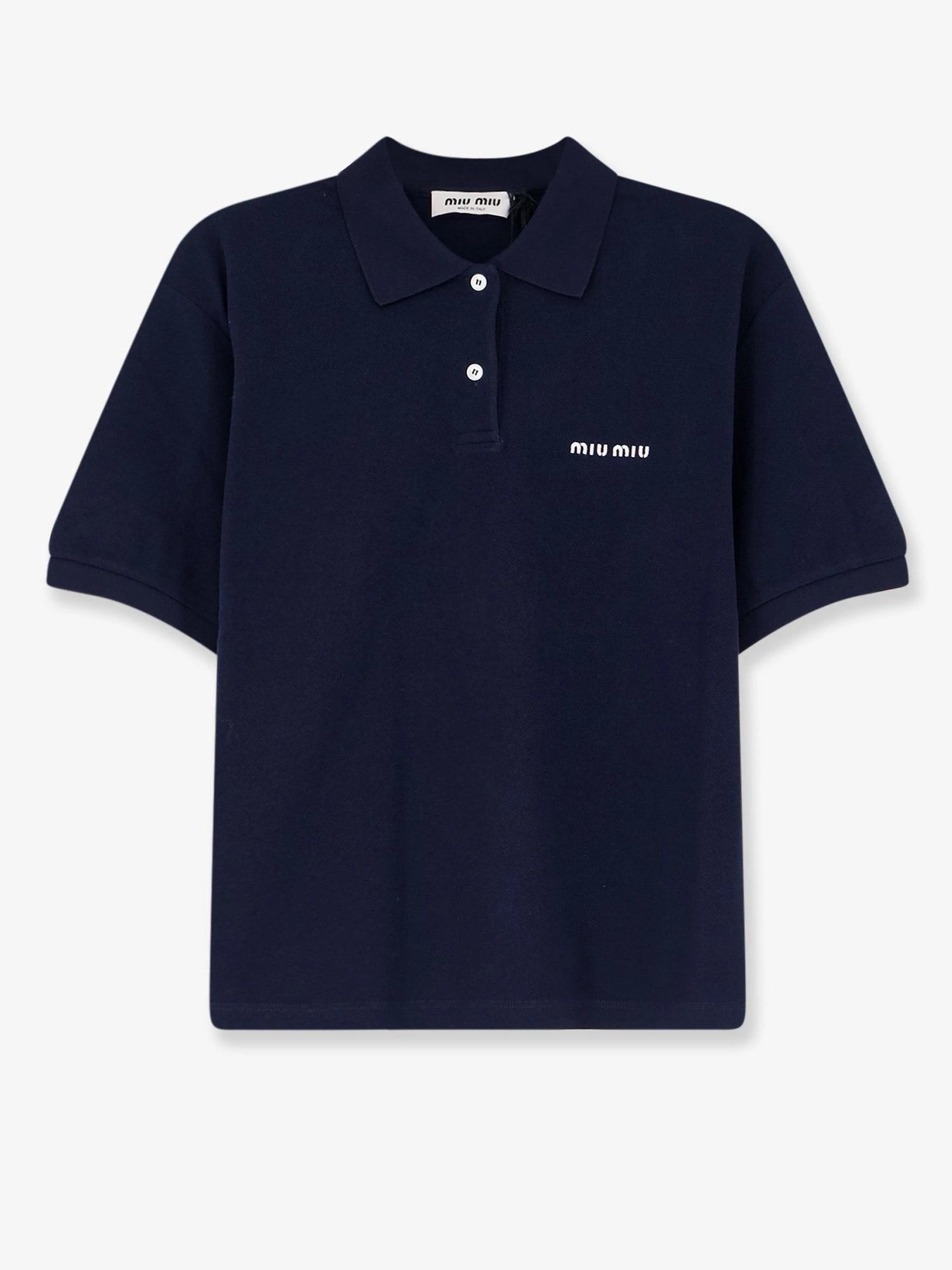 Cotton polo shirt with front embroidered logo.webp