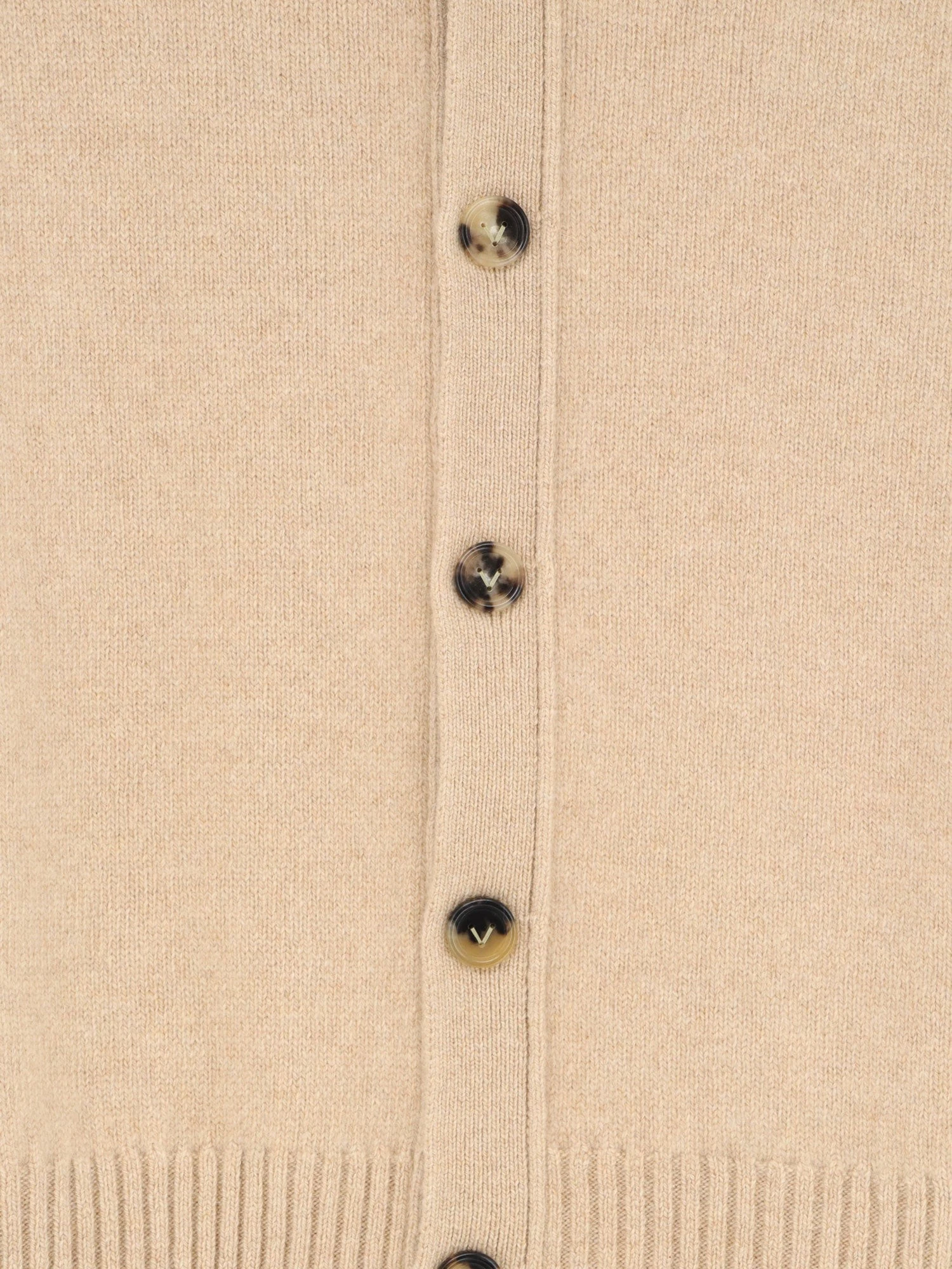 Cashmere blend cardigan with Intrecciato logo patch