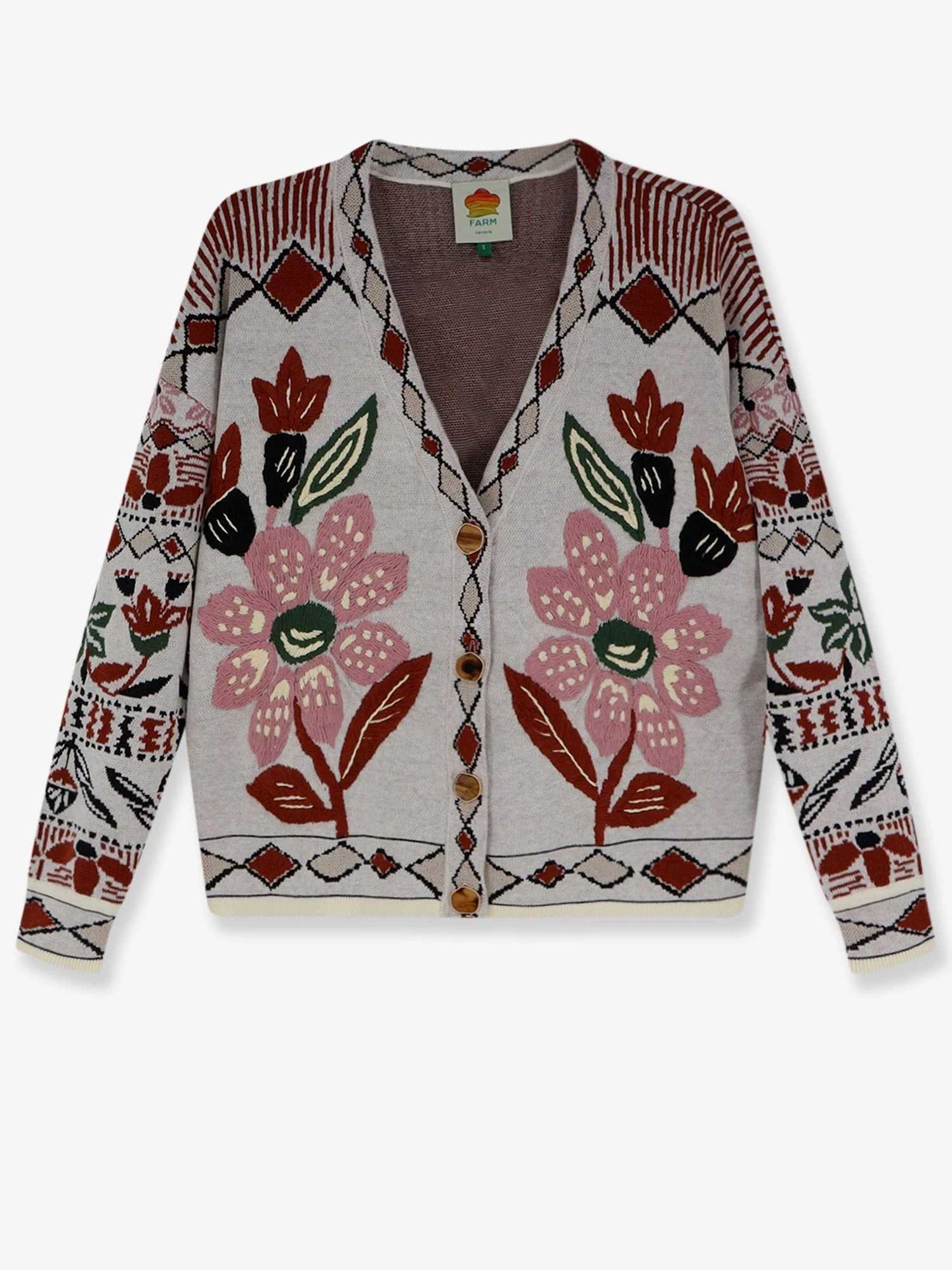 Cardigan with Multicolor embroidery