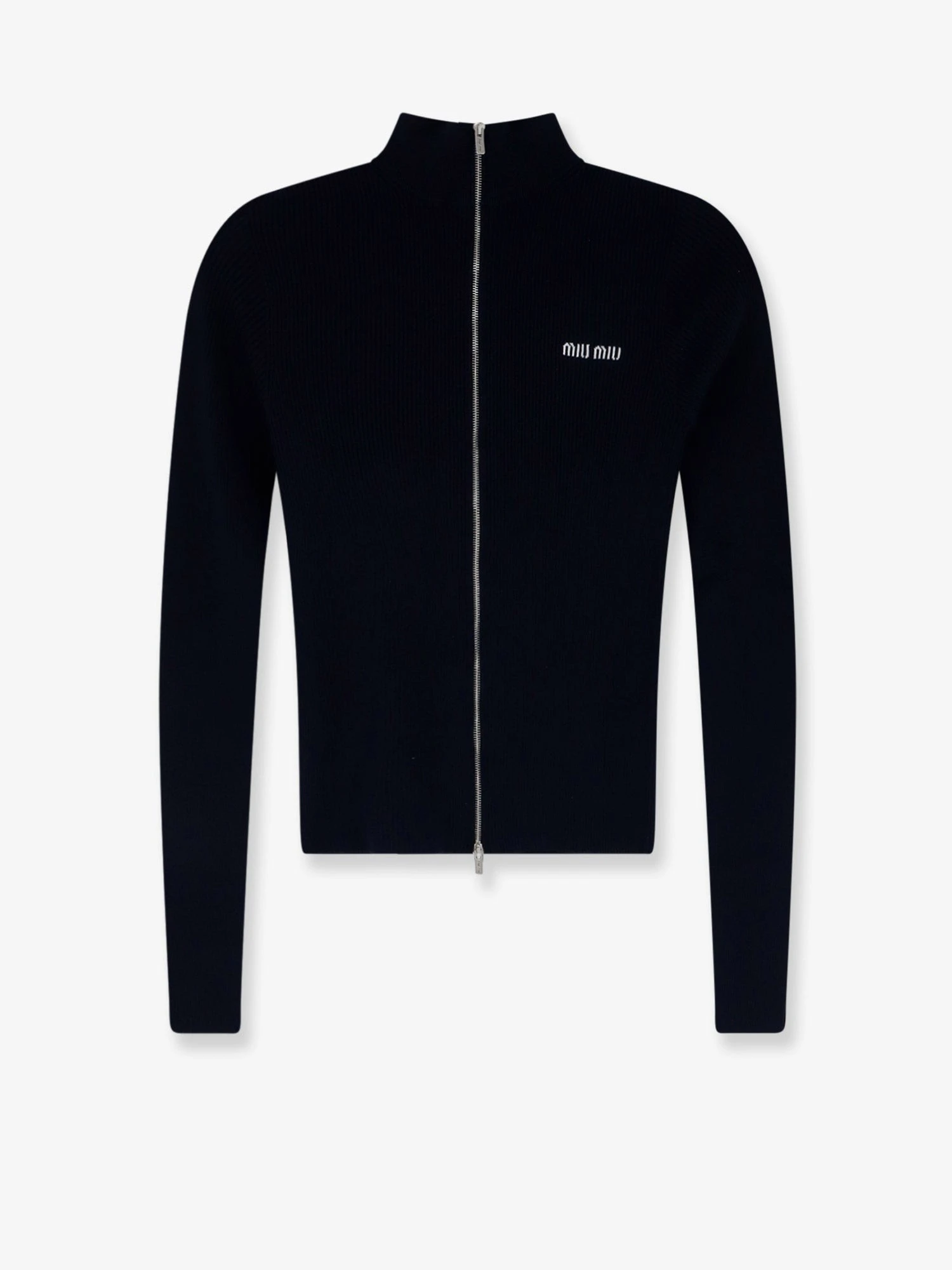 Cotton cardigan with front logo inlay
