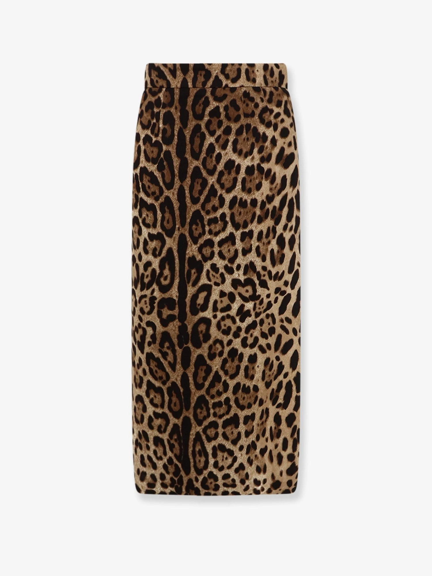 Stretch viscose longuette skirt with animal print.webp