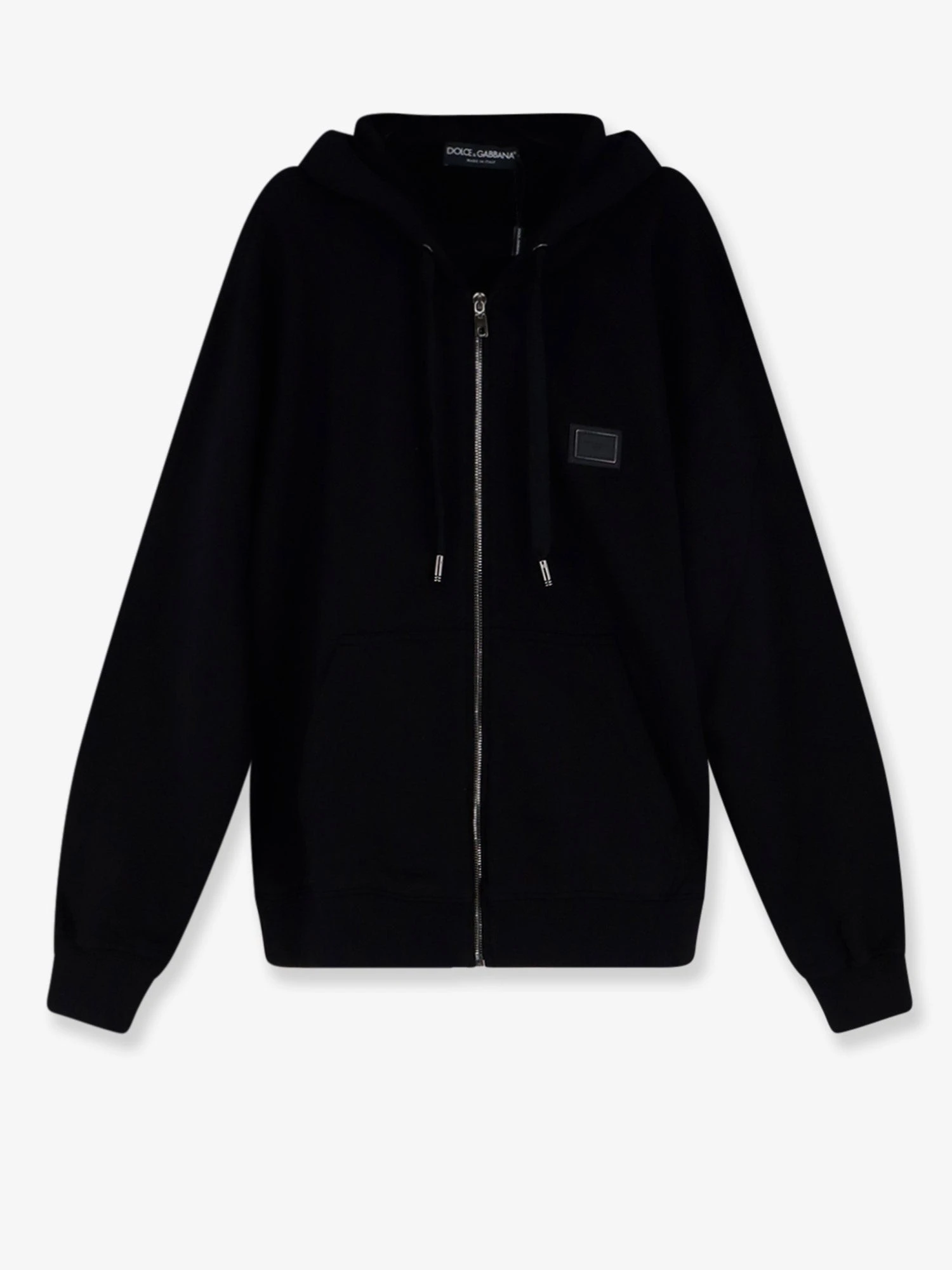 Cotton sweatshirt with metal logo patch.webp