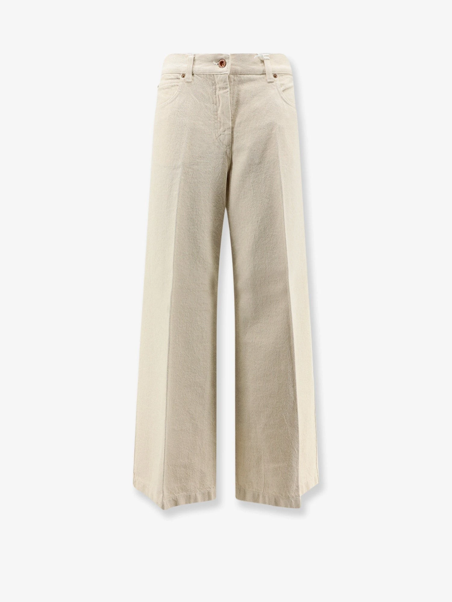 Denim trousers with back logo patch.webp
