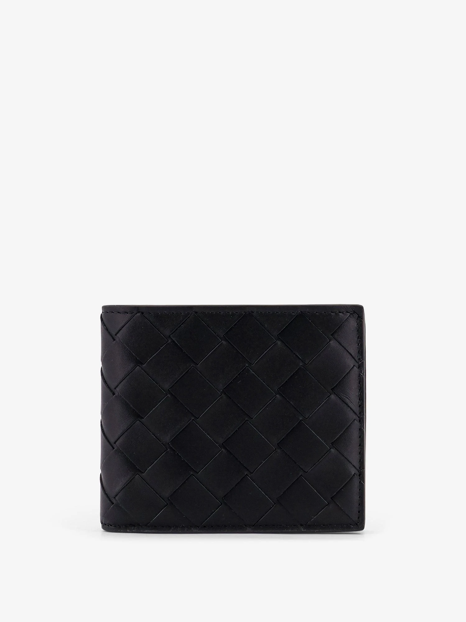 Leather wallet with Intrecciato pattern.webp