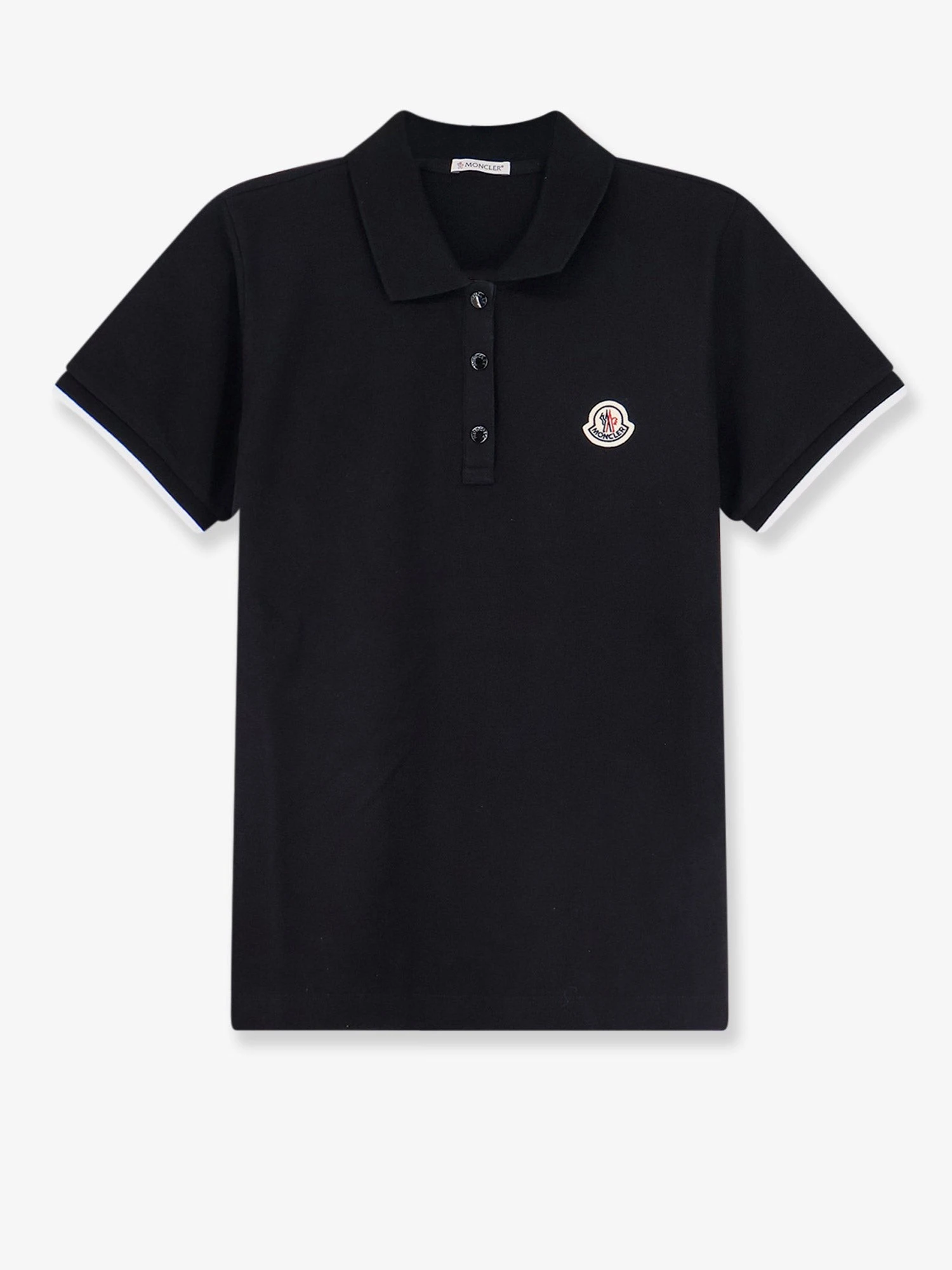 Cotton polo shirt with logo patch.webp