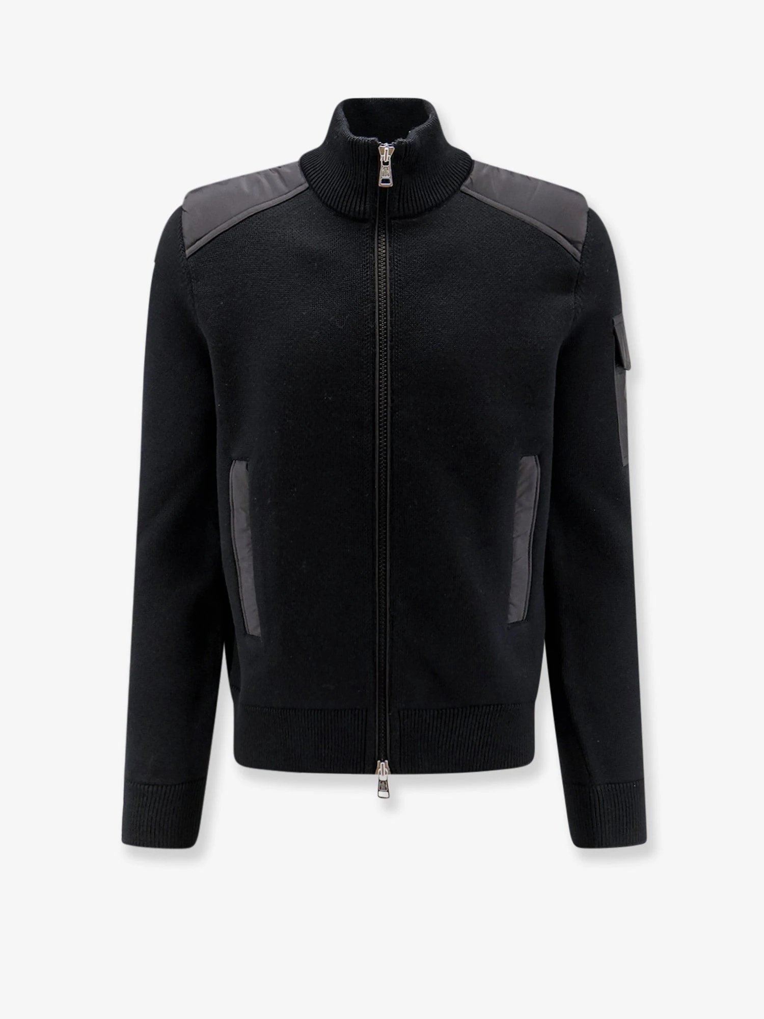 Virgin wool cardigan with Logo patch