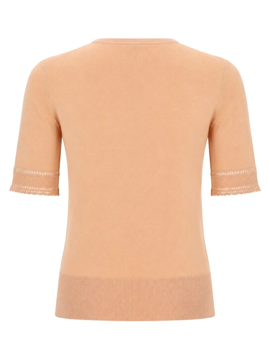 PULLOVER A MANICHE CORTE IN MAGLIA DI LANA.webp