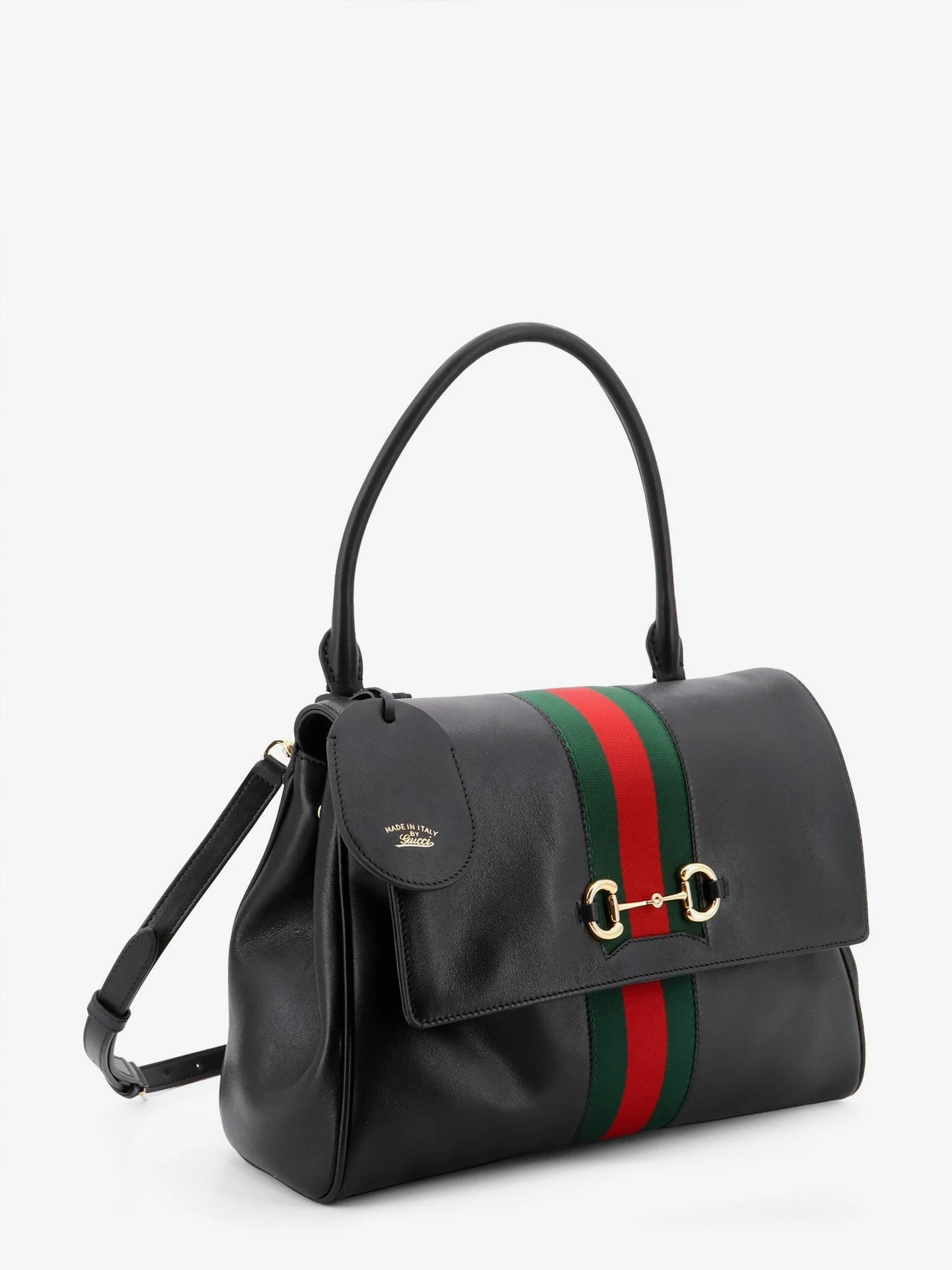 Paparazzo leather handbag with front Web detail.webp