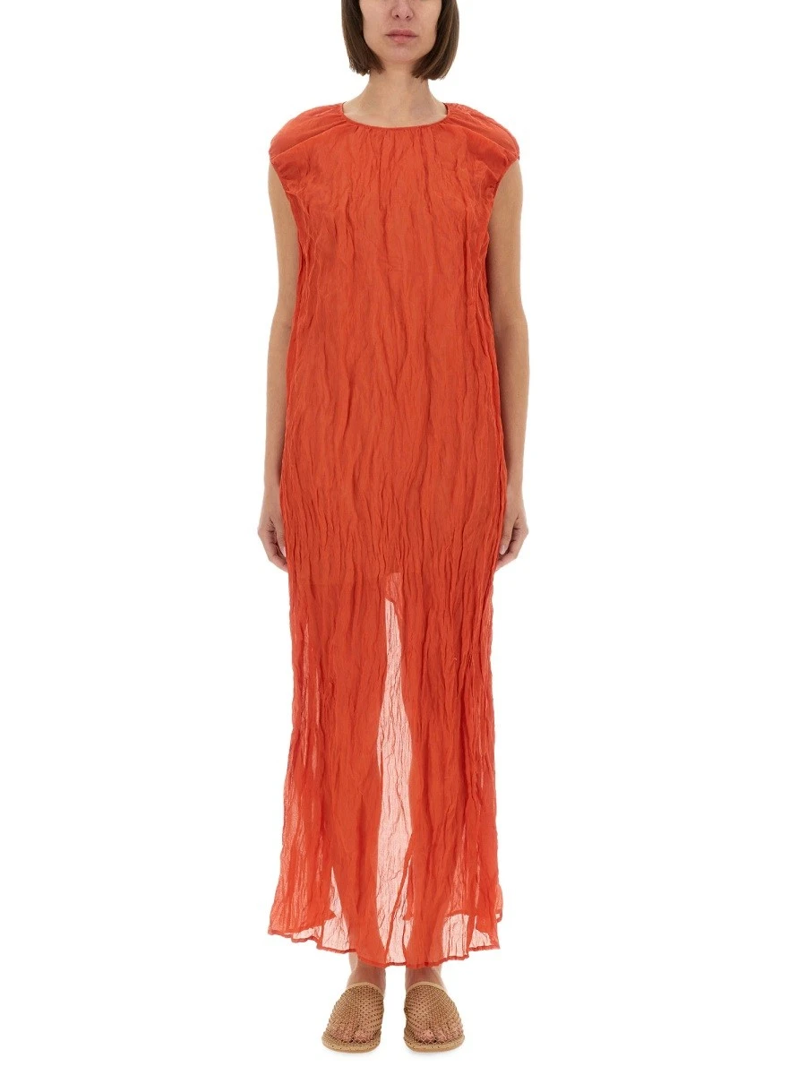 METALLIC GAUZE LONGUETTE DRESS.webp