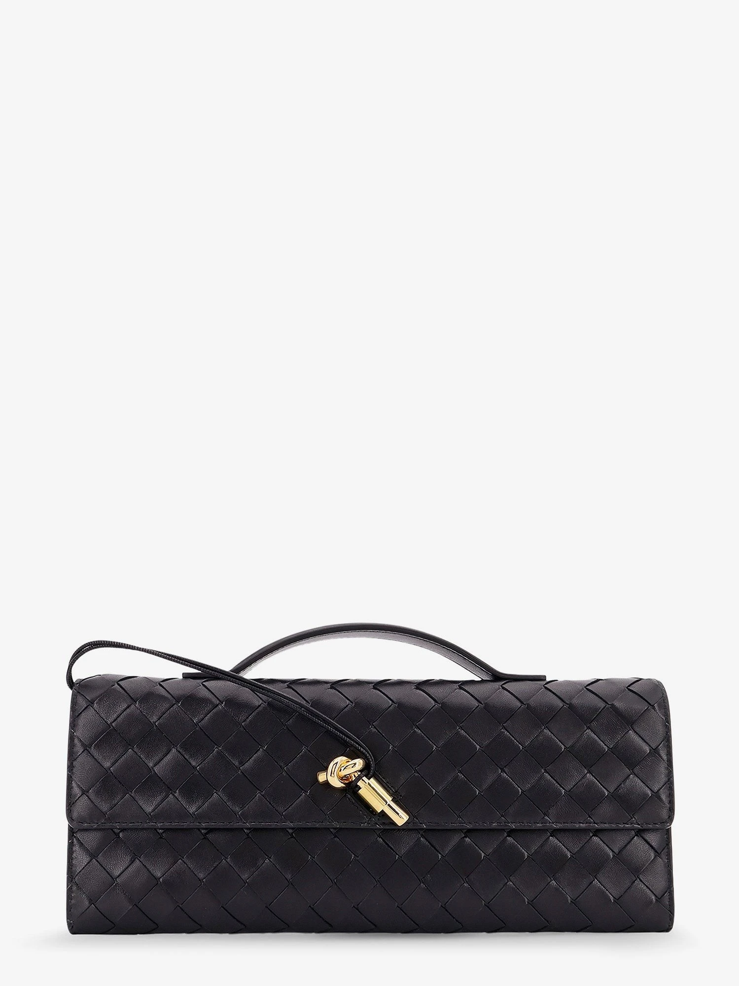 Andiamo Leather Clutch with Intrecciato Pattern.webp