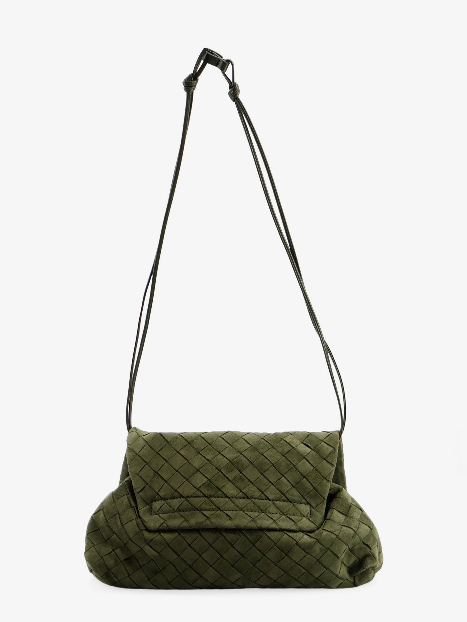 Suede Giorno shoulder bag with Intrecciato pattern.webp