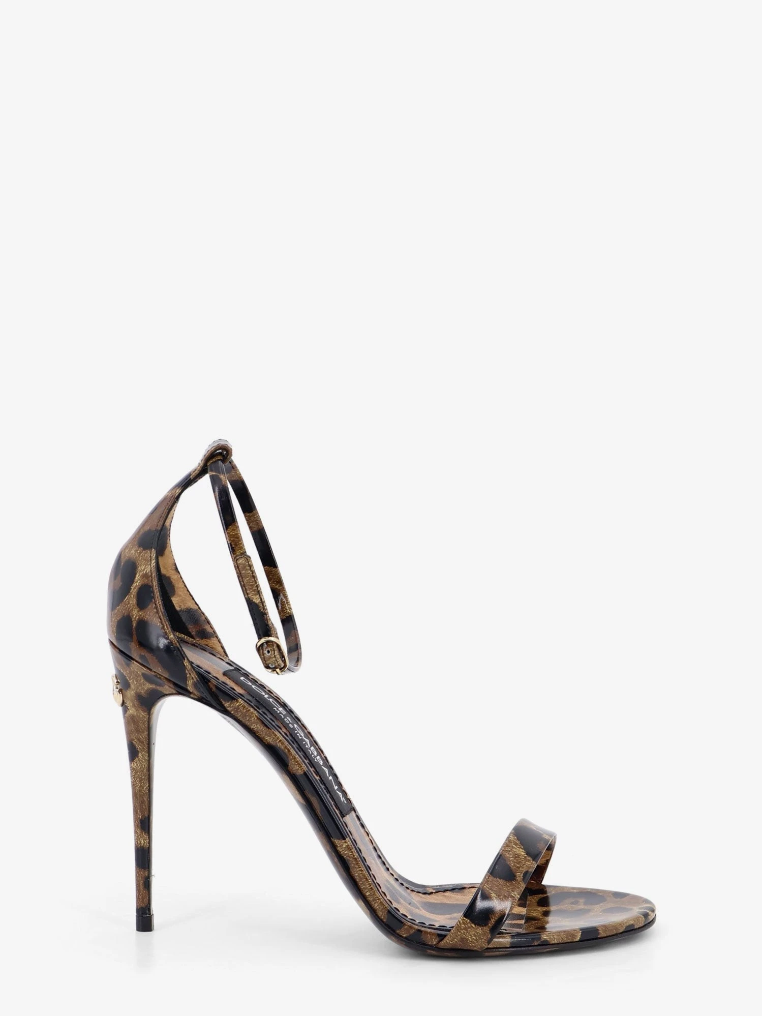 Leather sandals with leo print.webp