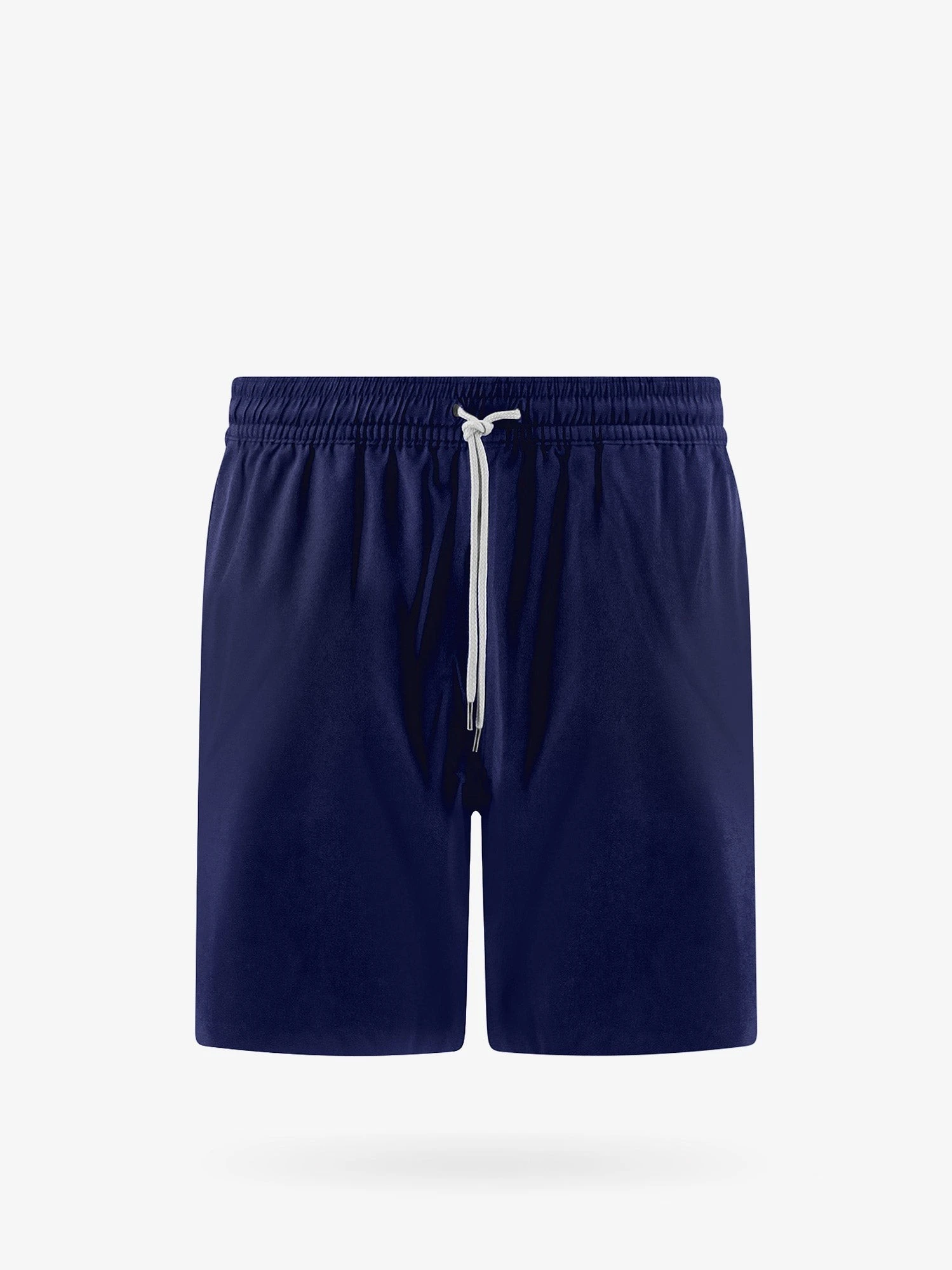 Recycled nylon swim trunks with embroidered logo on the front.webp