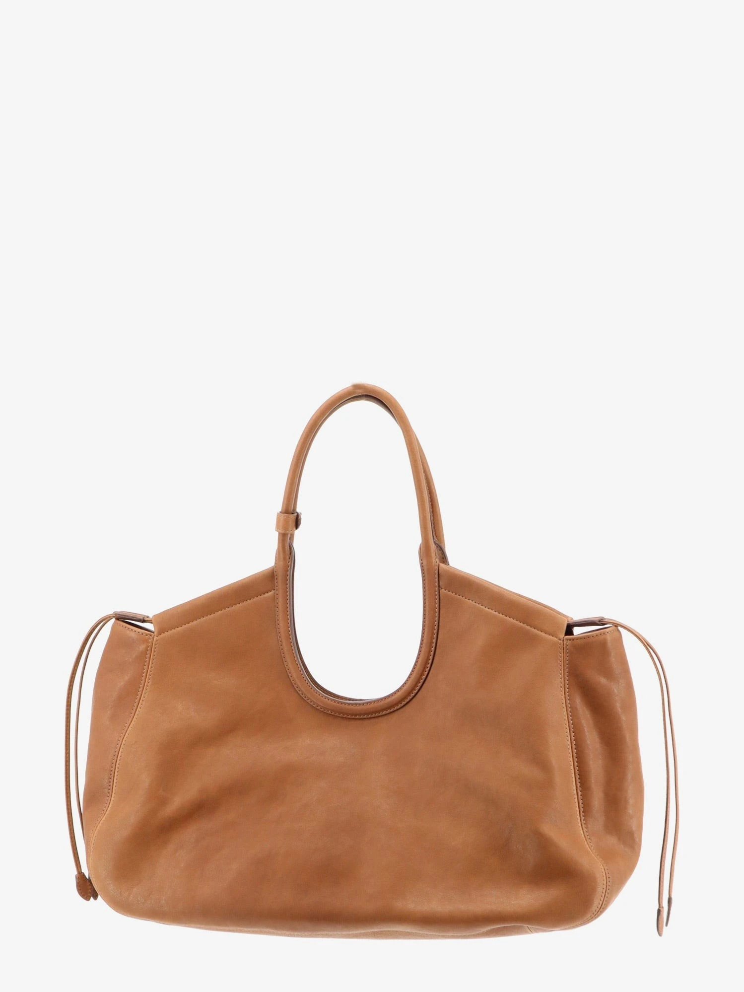 Ivy leather handbag with front lettering logo.webp