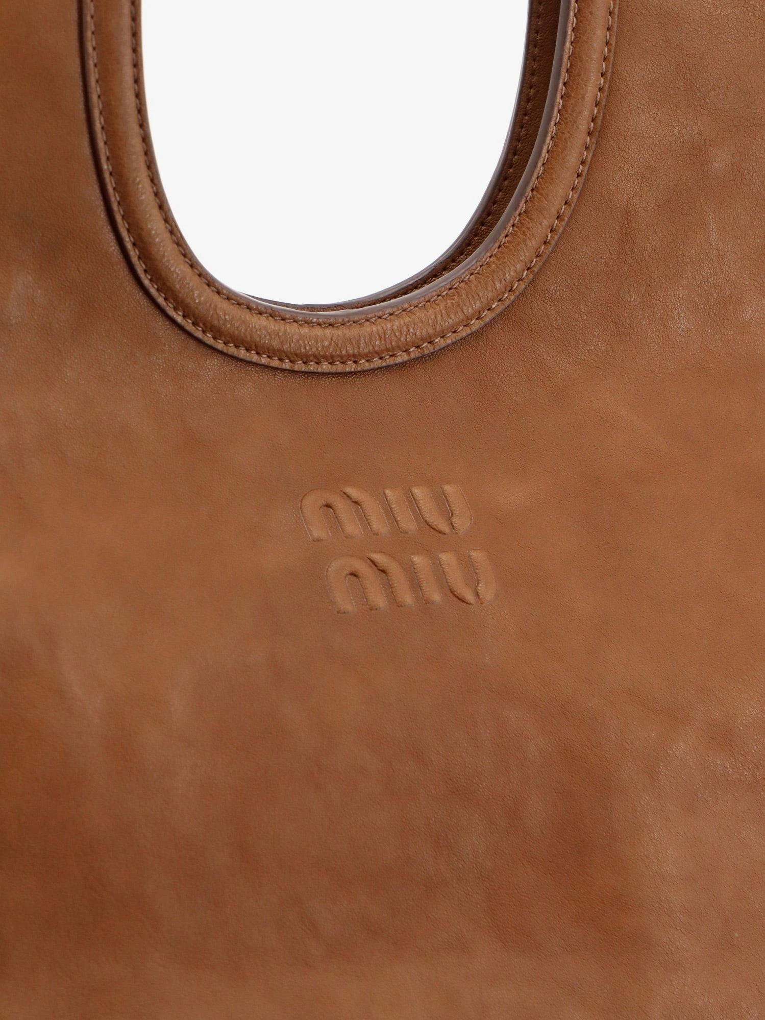 Ivy leather handbag with front lettering logo.webp