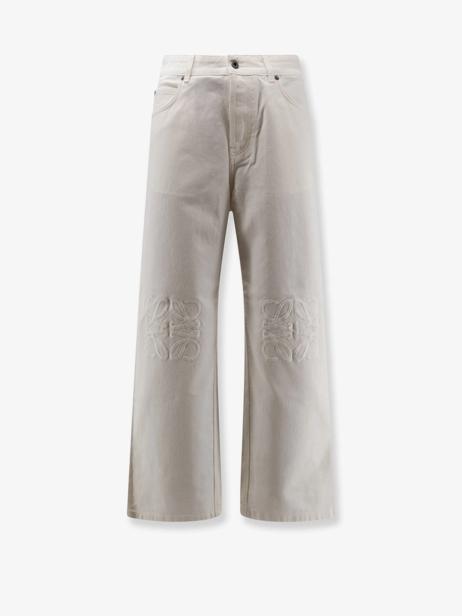 Anagram Baggy white denim trousers.webp