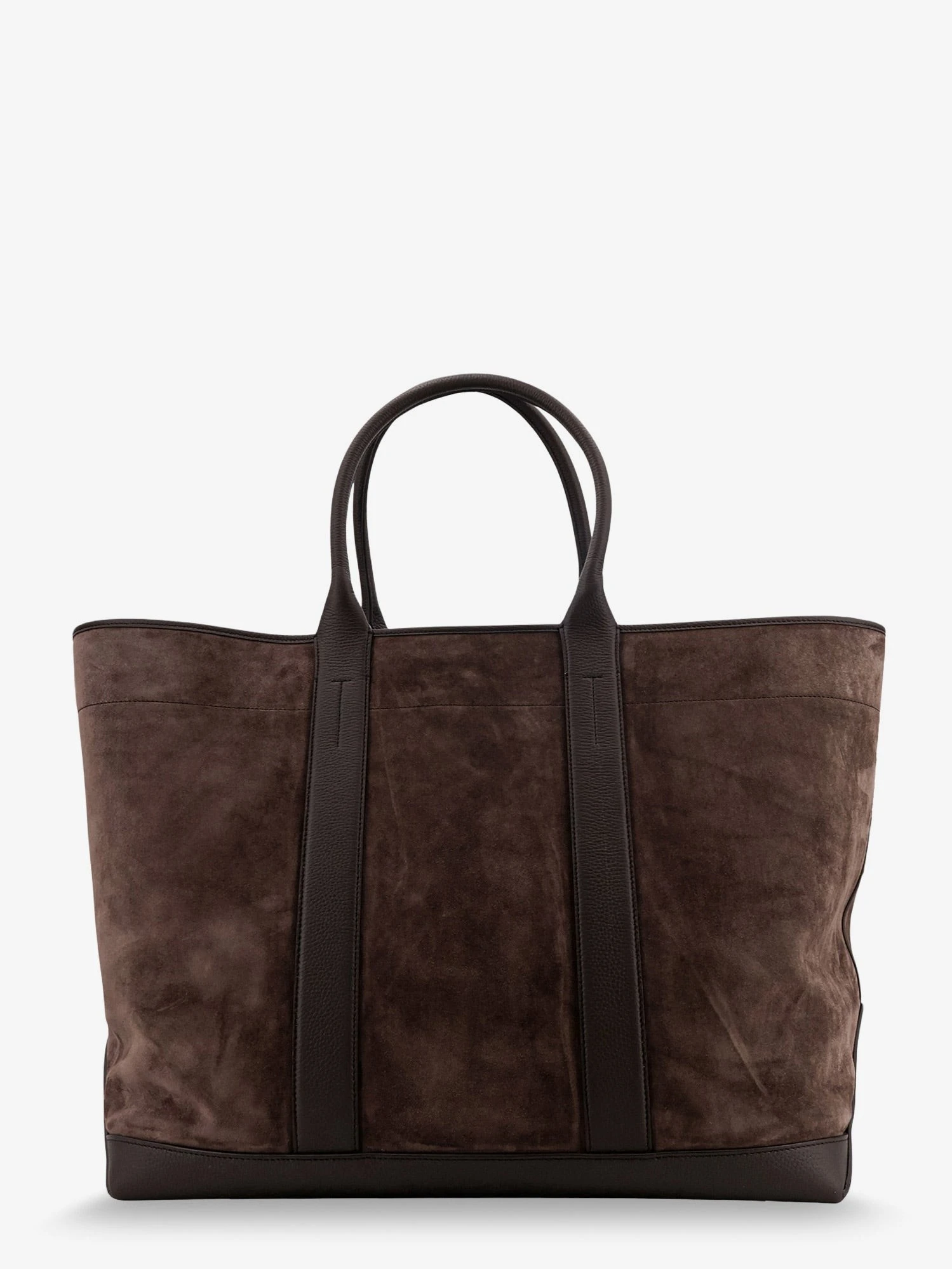 Suede shopping bag with logo engraved on the bottom