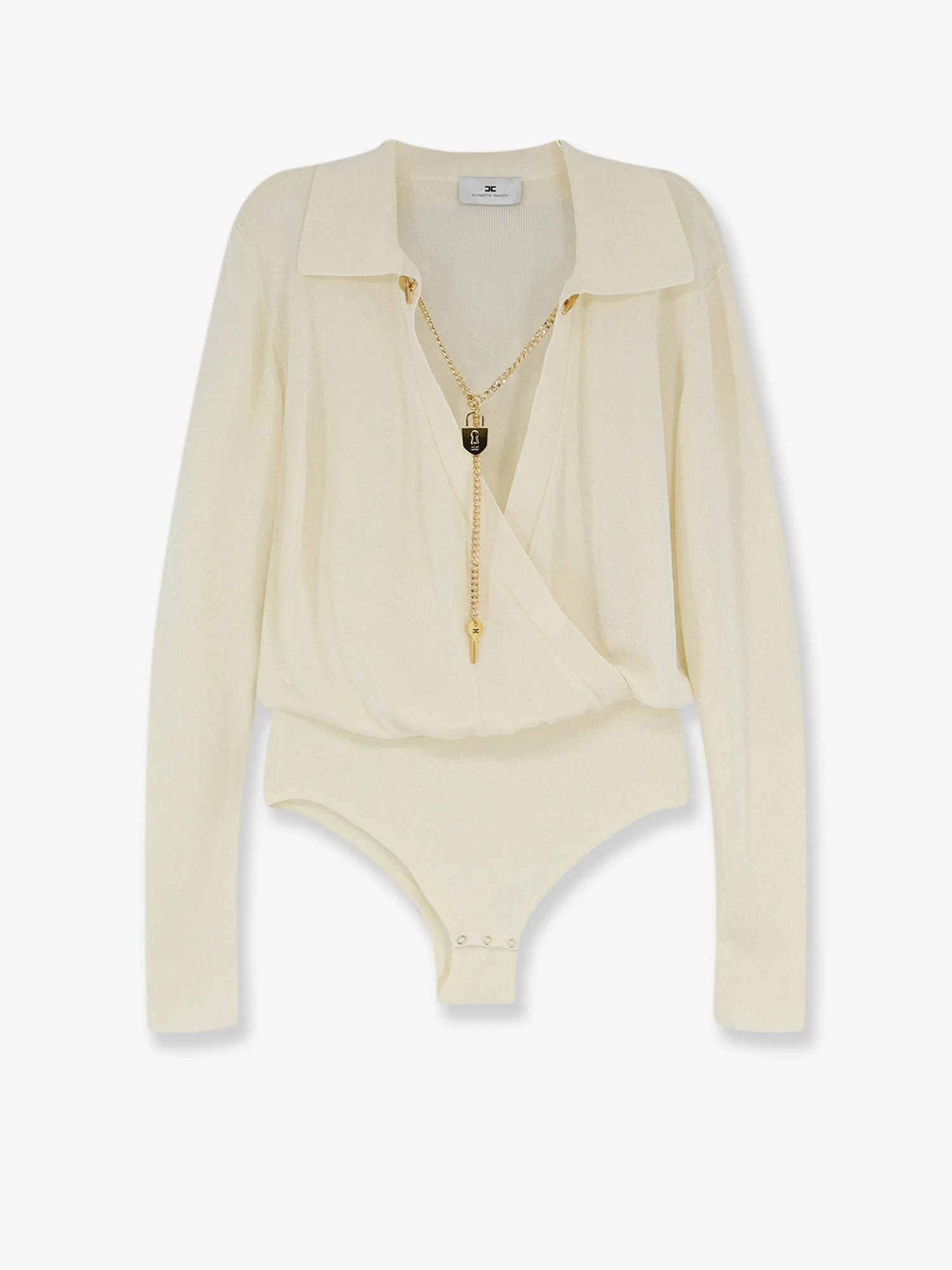 Viscose blend bodysuit with jewel charm detail.webp