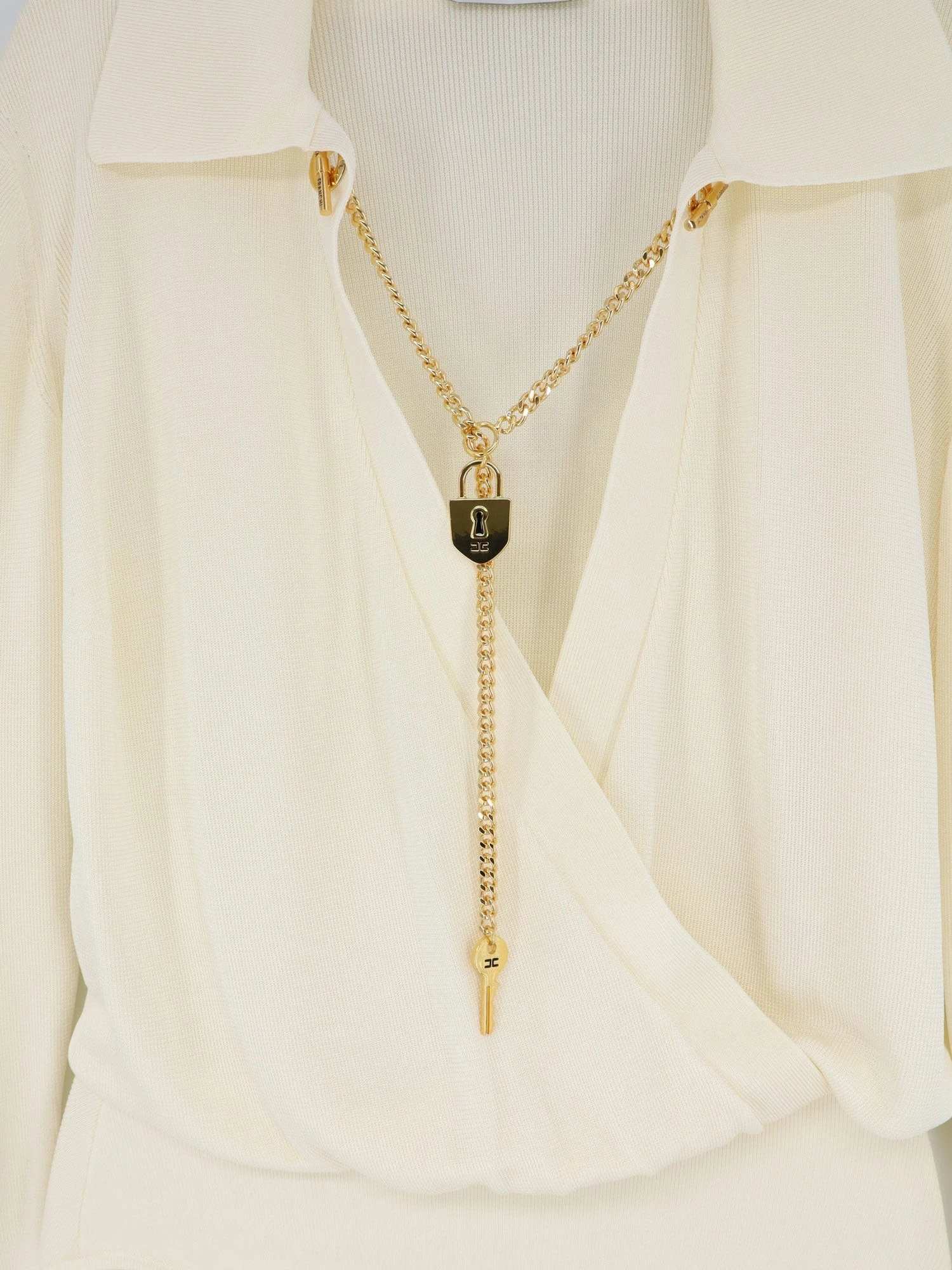 Viscose blend bodysuit with jewel charm detail.webp
