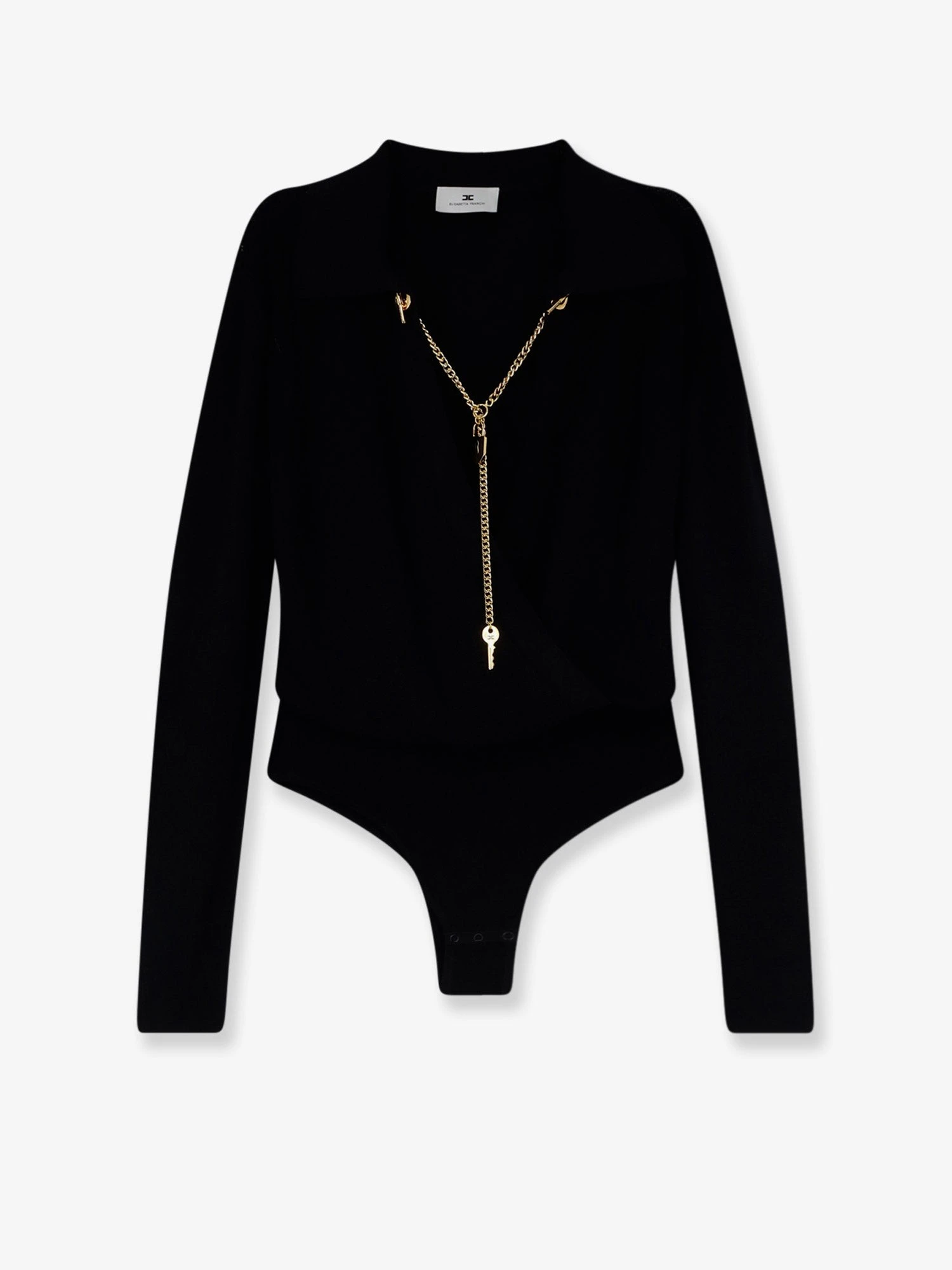 Viscose blend bodysuit with jewel charm detail.webp